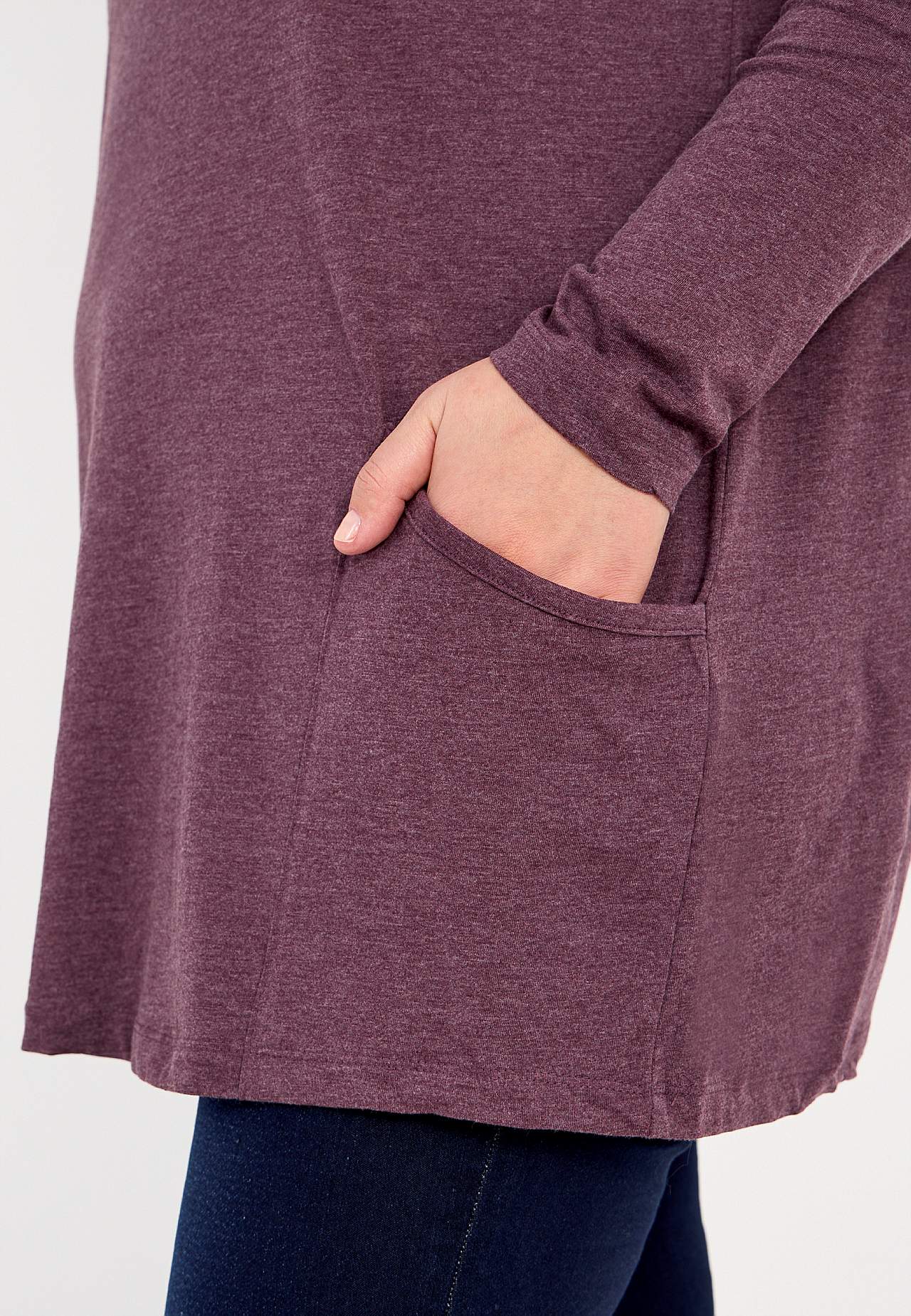 Langärmlige Jersey-Tunika mit Taschen Hilda