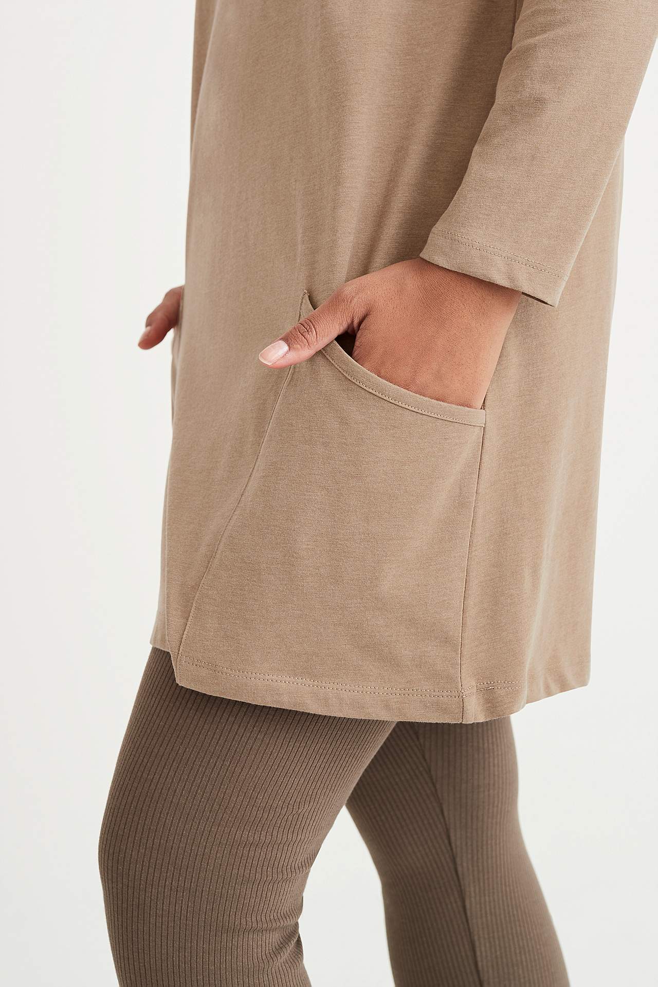 Langärmlige Jersey-Tunika mit Taschen Hilda