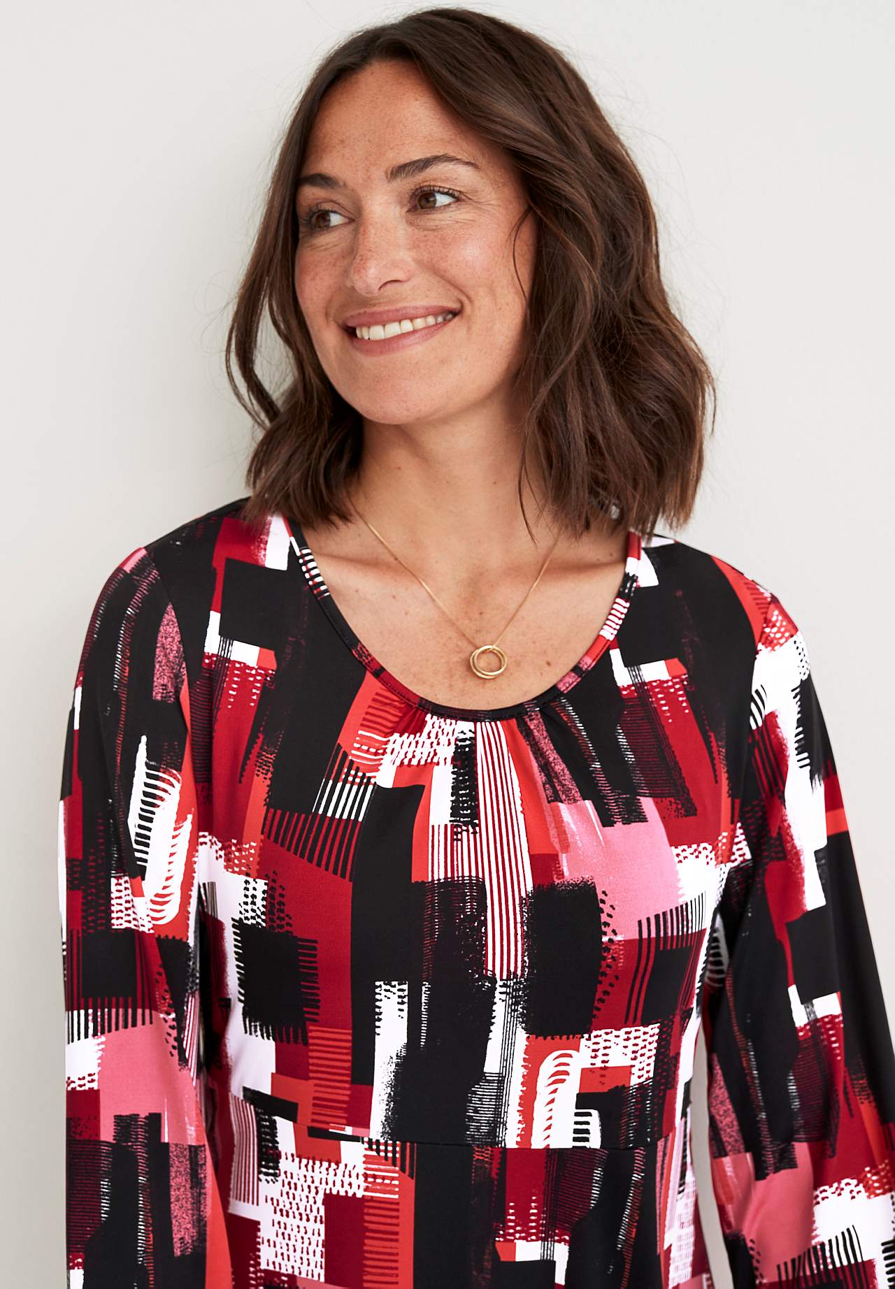 Gemustertes Jersey-Kleid