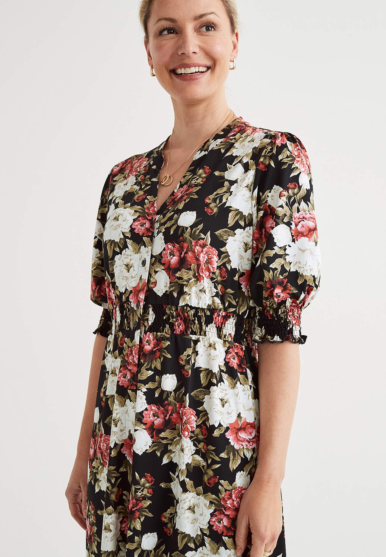 Gemustertes Jerseykleid