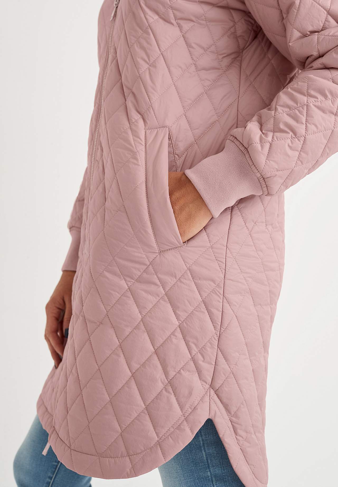 Lange, gesteppte Jacke