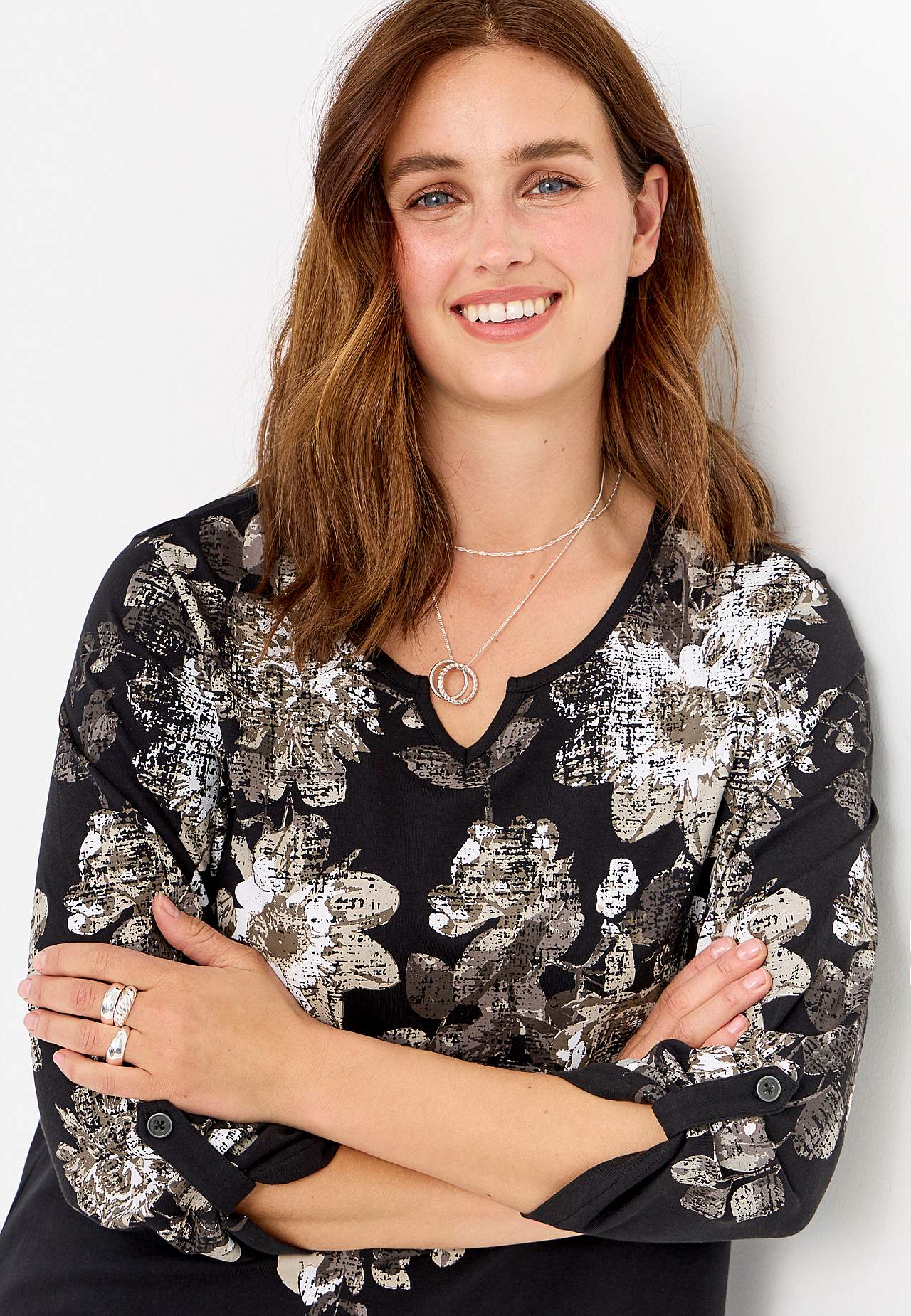 Gemustertes Jersey-Top