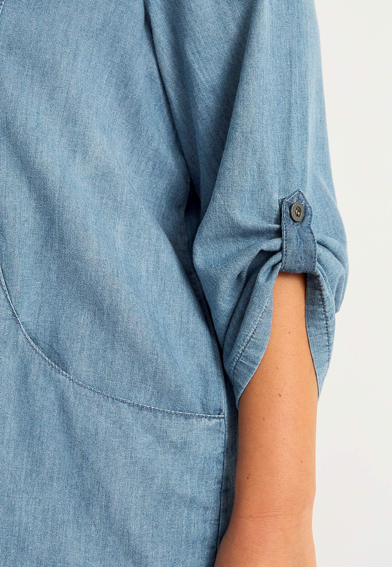 Denim-Tunika mit Taschen
