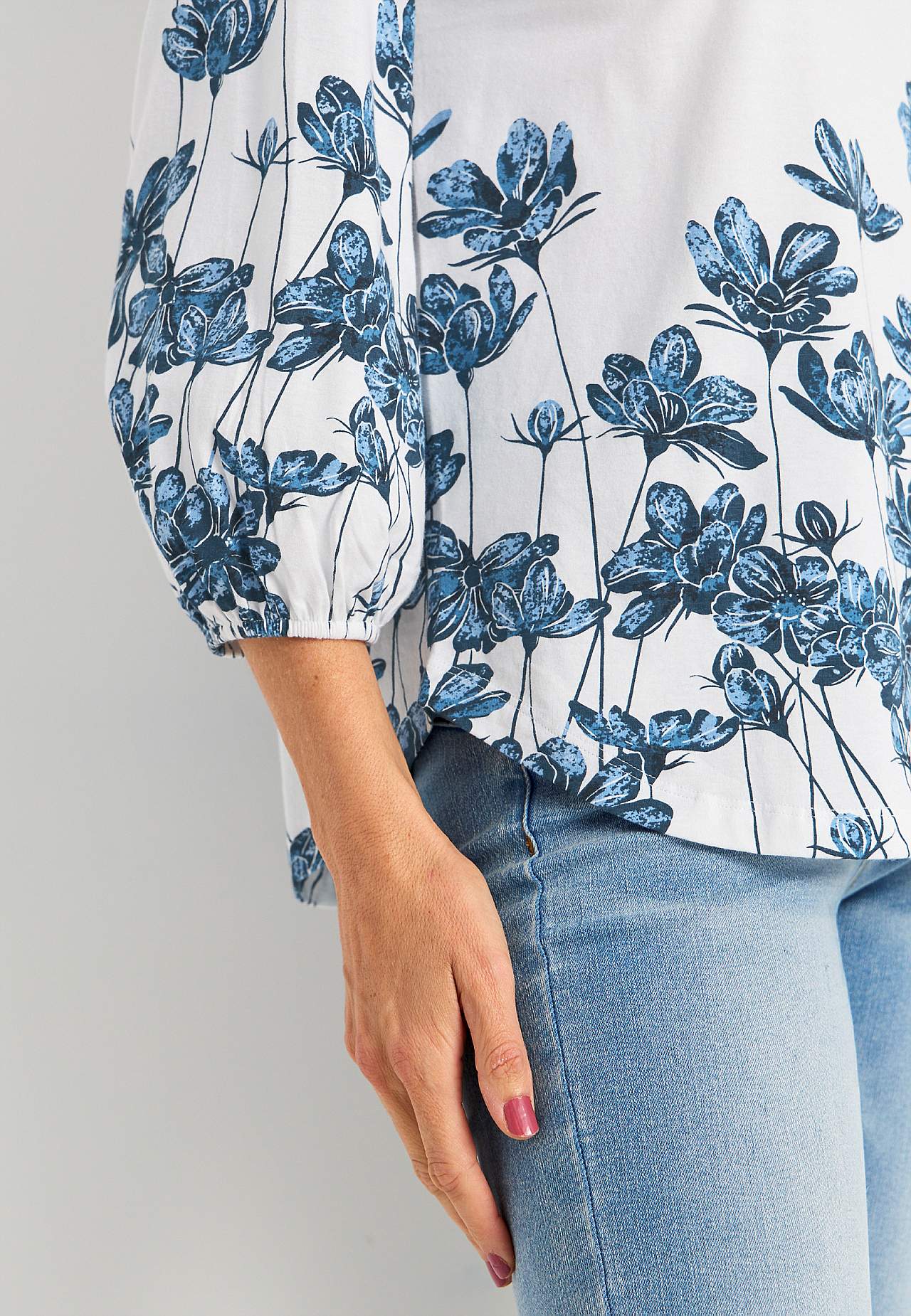 Jersey-Top mit einem Blumen-Muster Engla