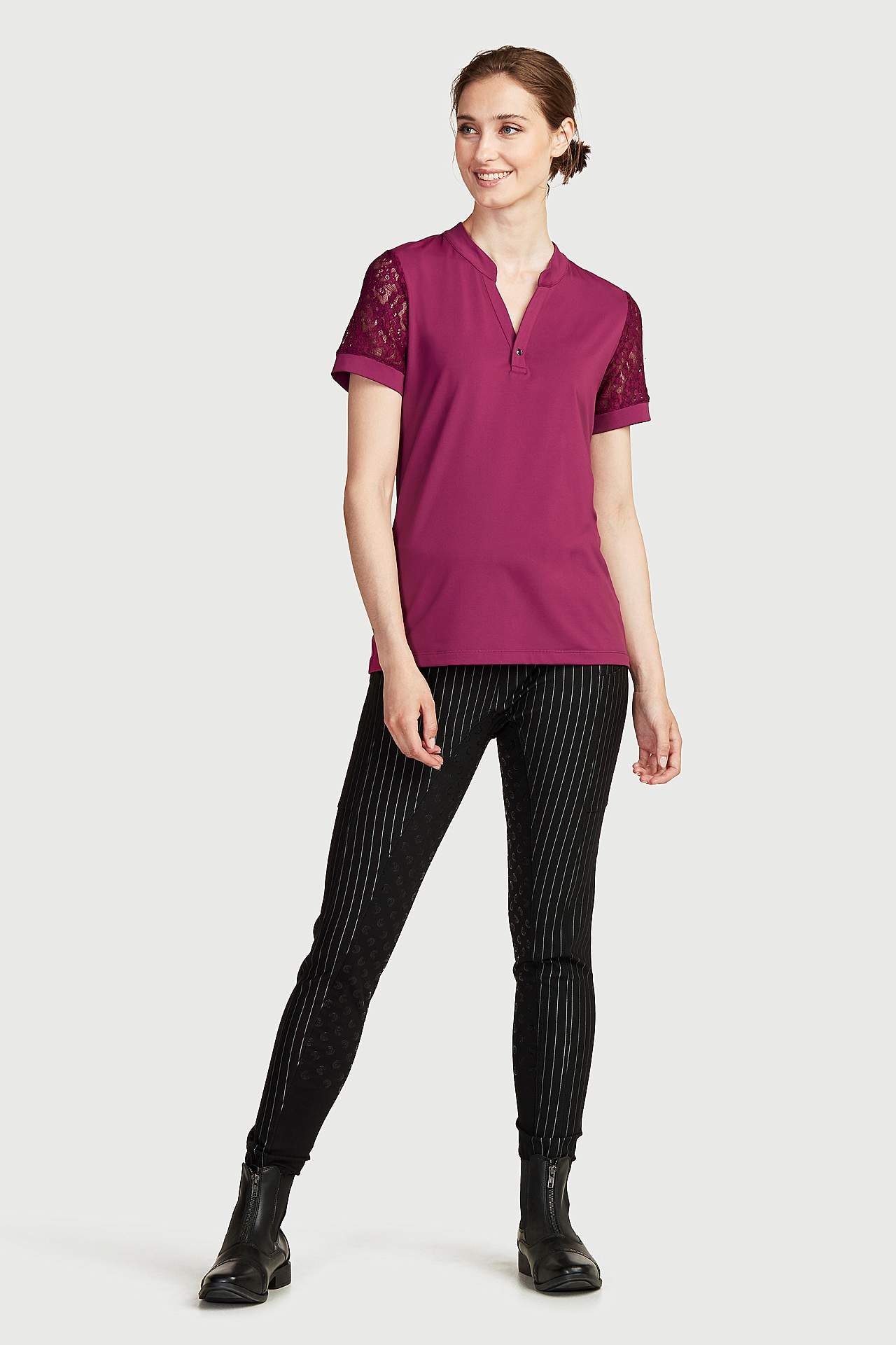 Karierte Reithose Vollgrip