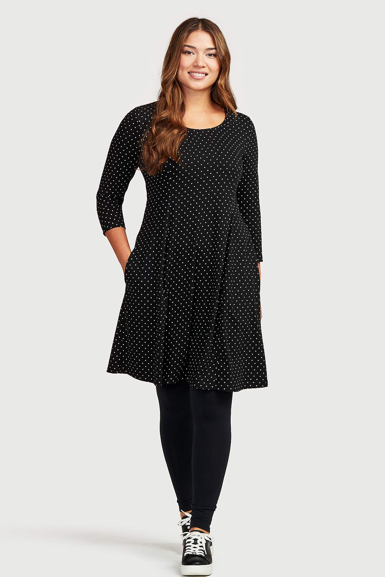 Gemustertes Trikotkleid