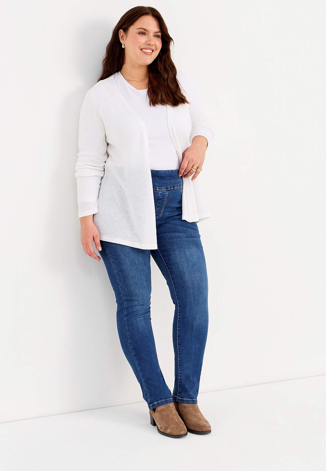 Elastische Jeggings mit hohem elastischem Bund