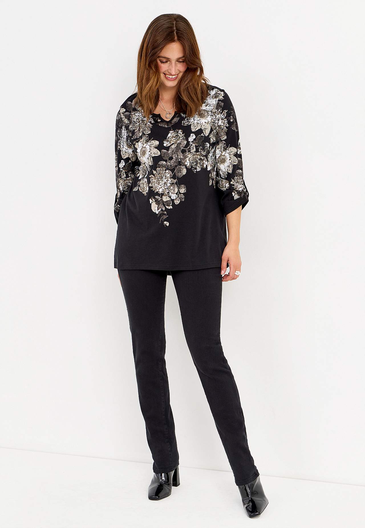 Gemustertes Jersey-Top