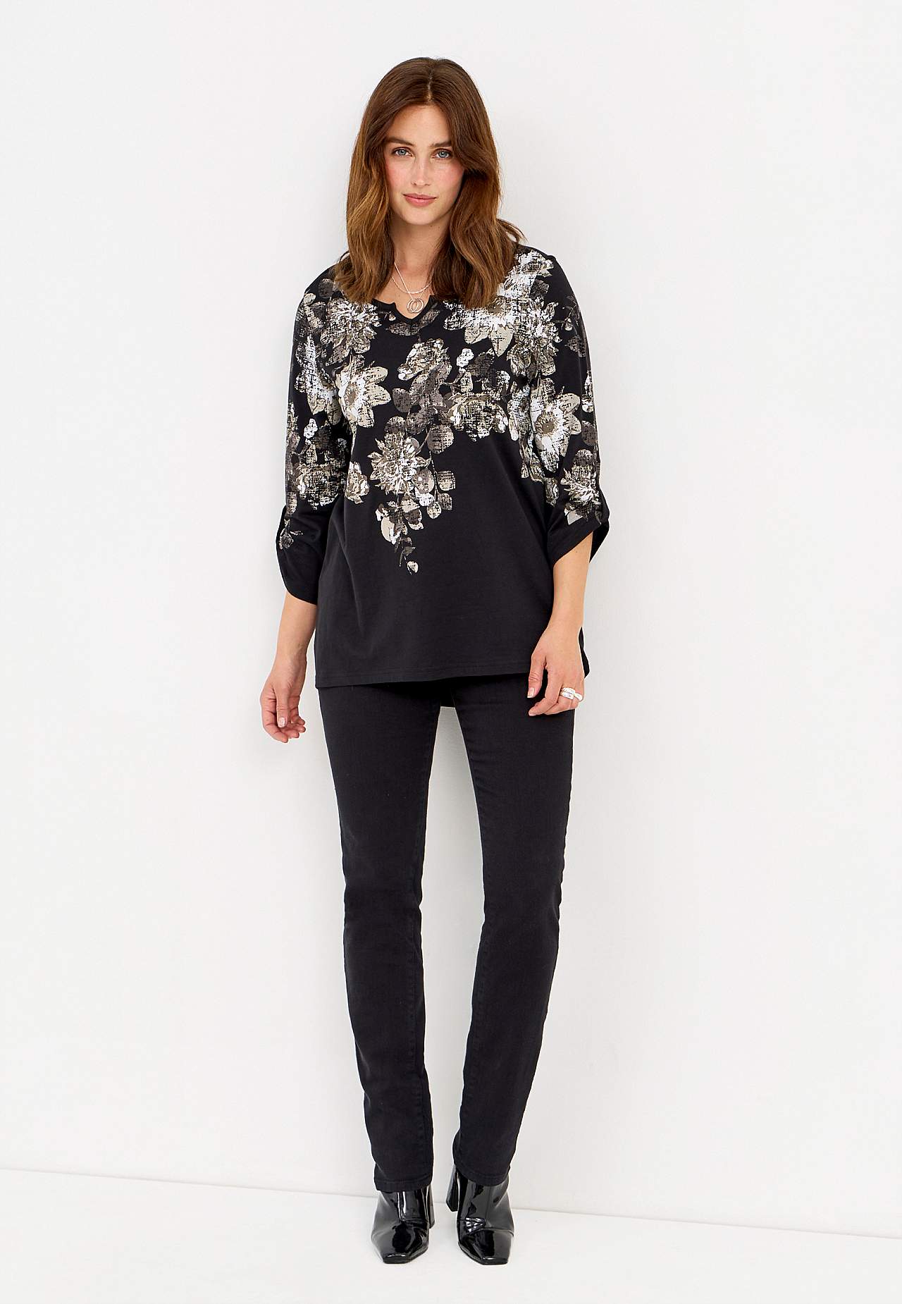 Gemustertes Jersey-Top