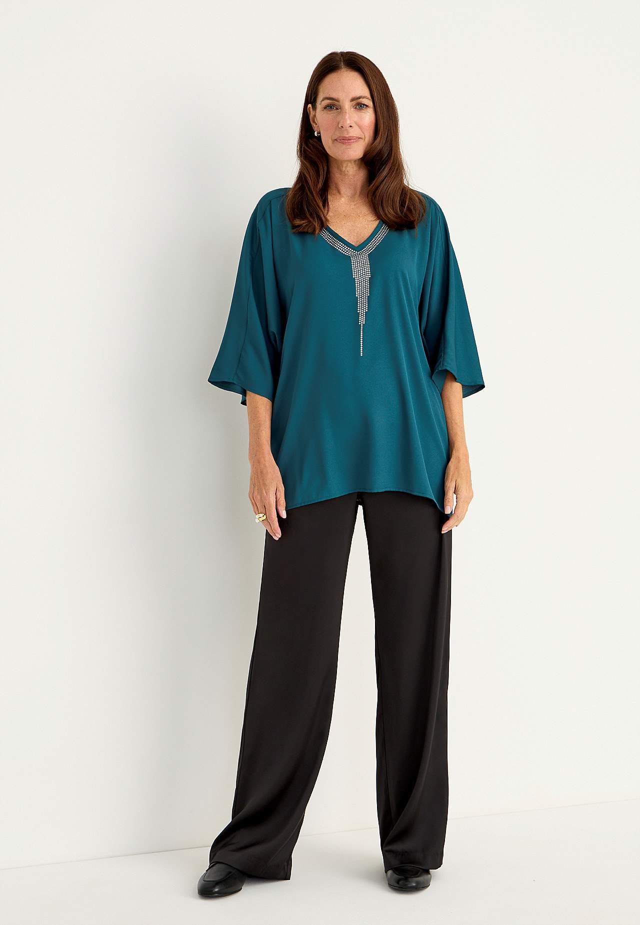 Party-Bluse mit verzierten Details