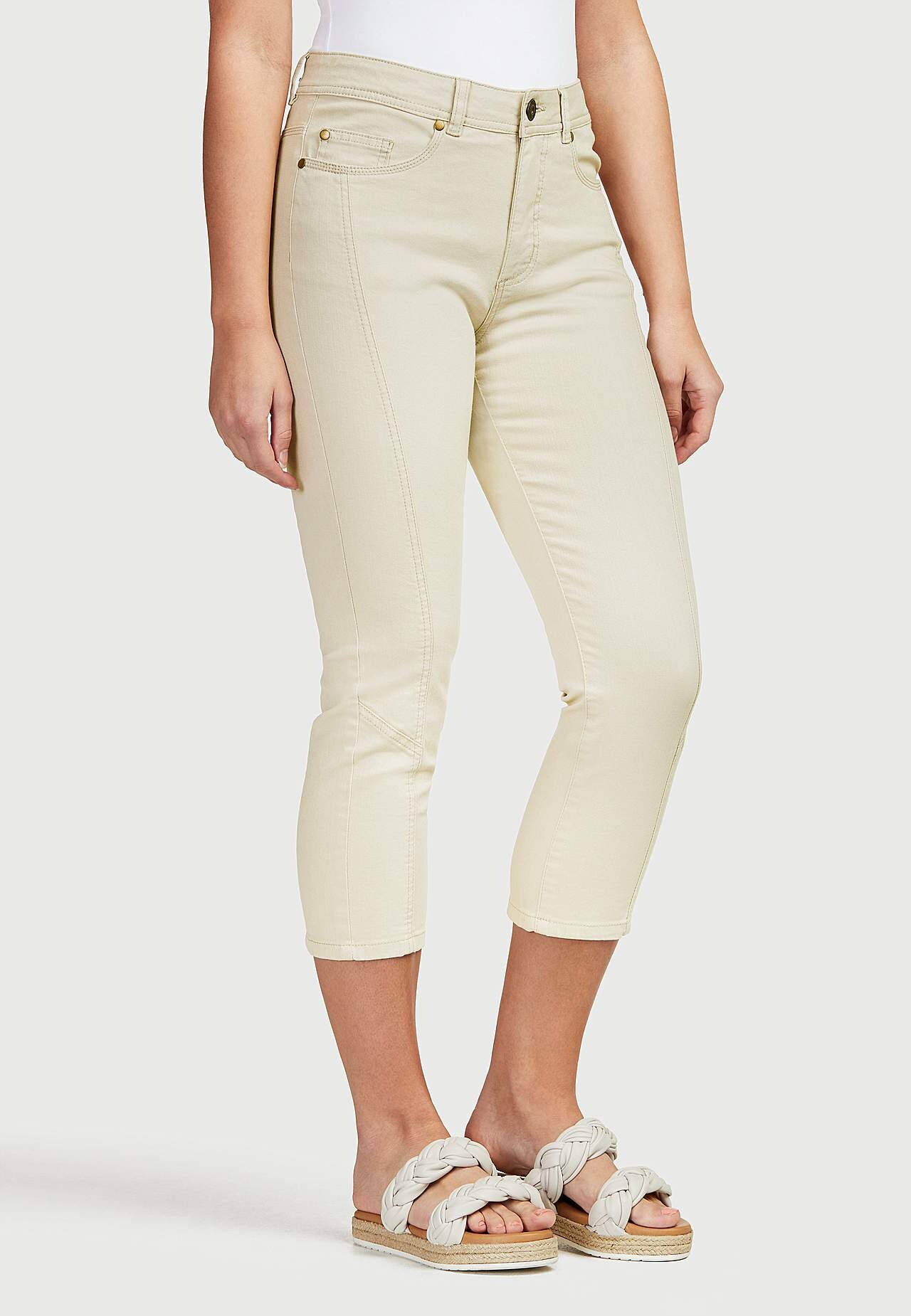 Cropped Jeans mit Fünf-Taschen-Design