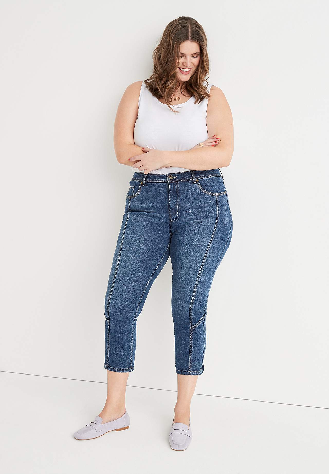 Cropped Jeans mit Fünf-Taschen-Design