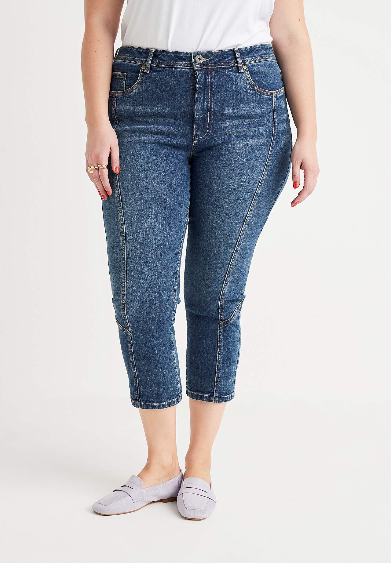 Cropped Jeans mit Fünf-Taschen-Design