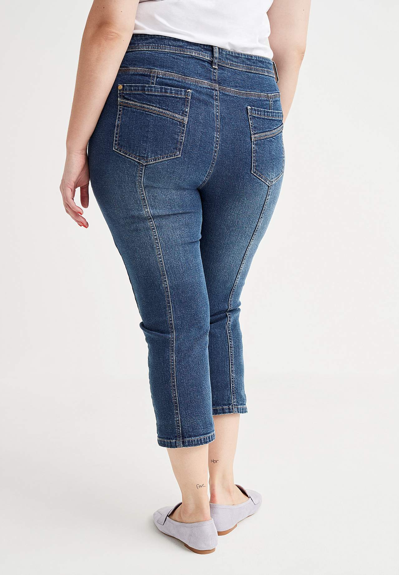Cropped Jeans mit Fünf-Taschen-Design