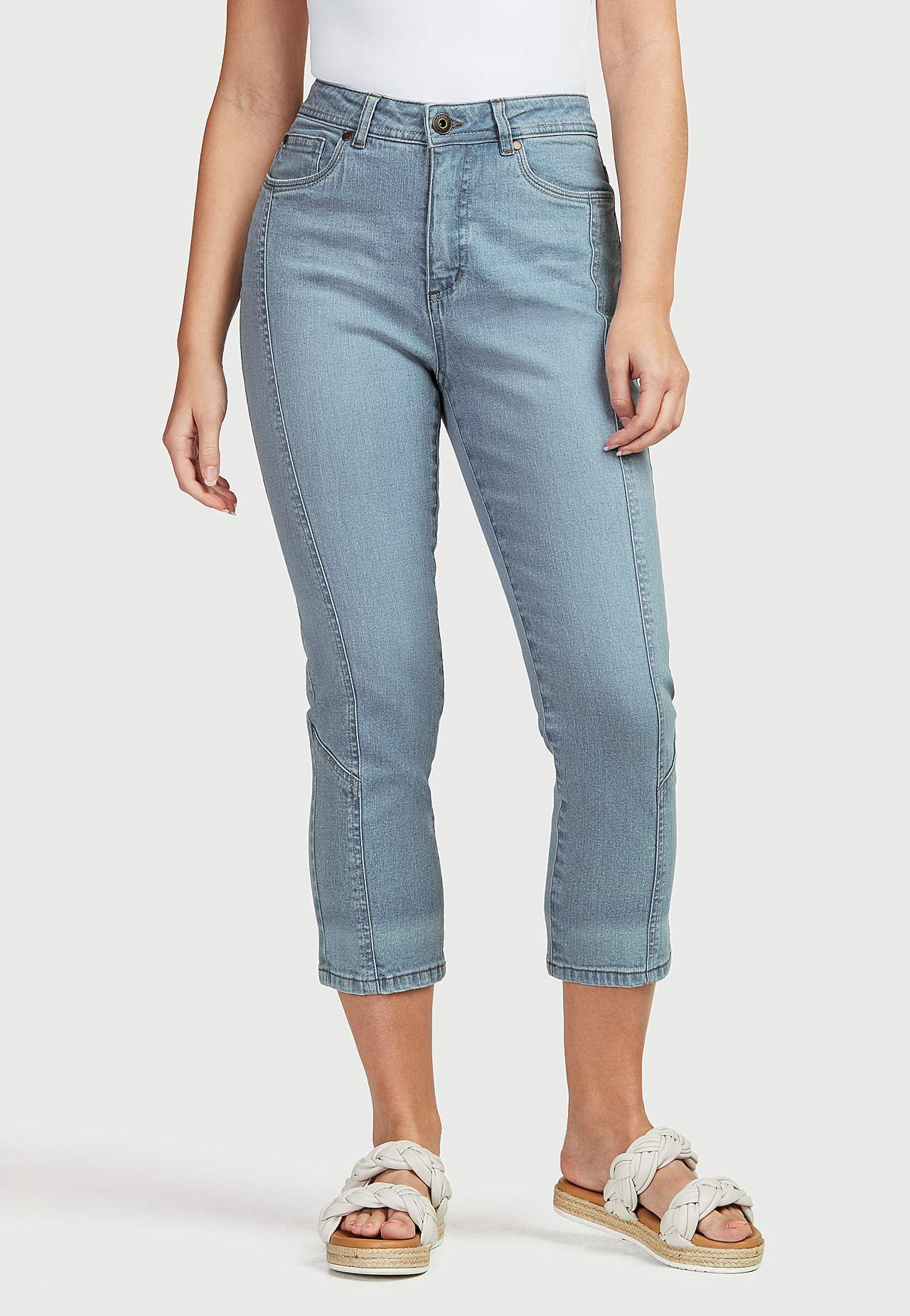 Cropped Jeans mit Fünf-Taschen-Design