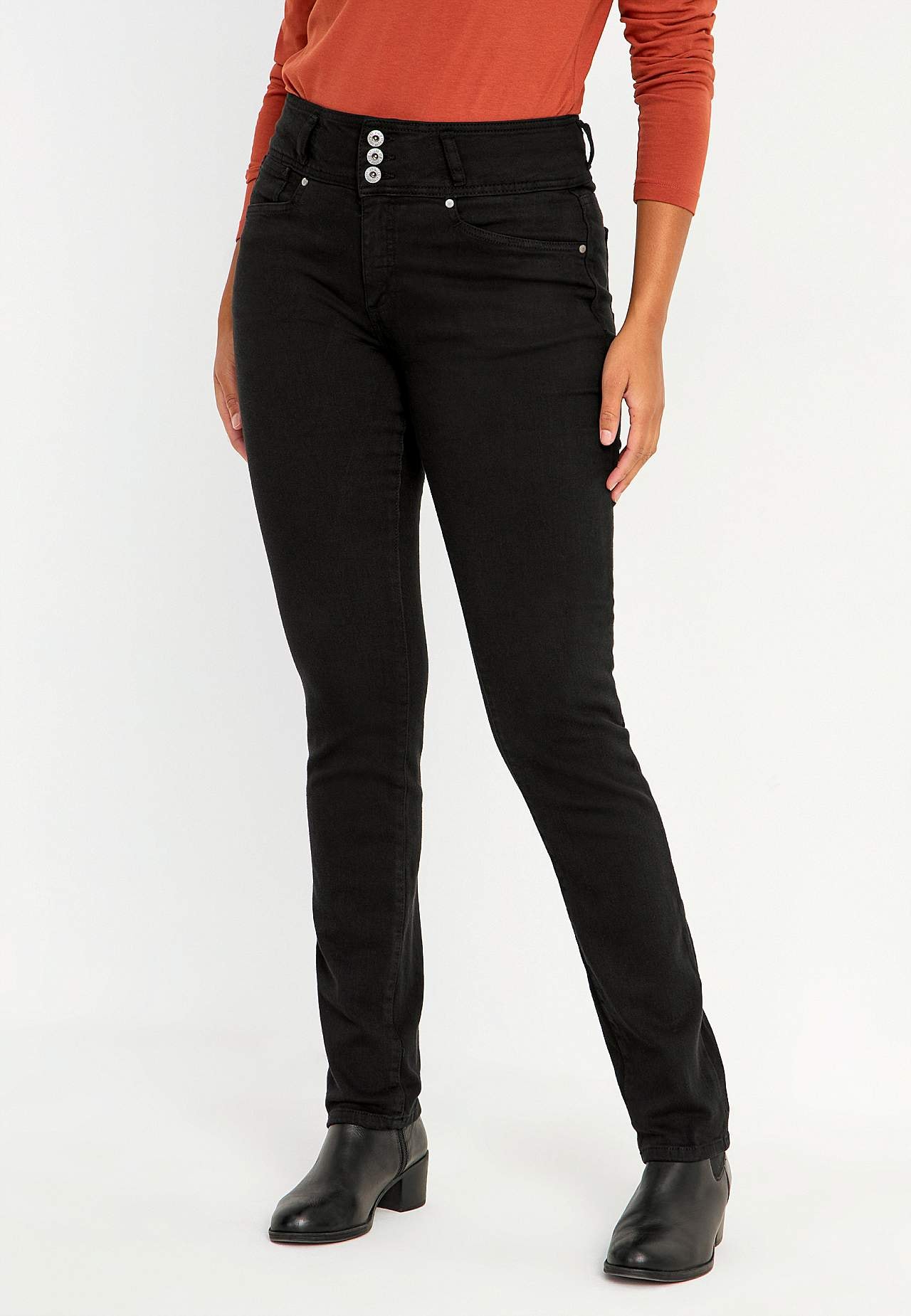 Gerade Jeans mit hohem Bund