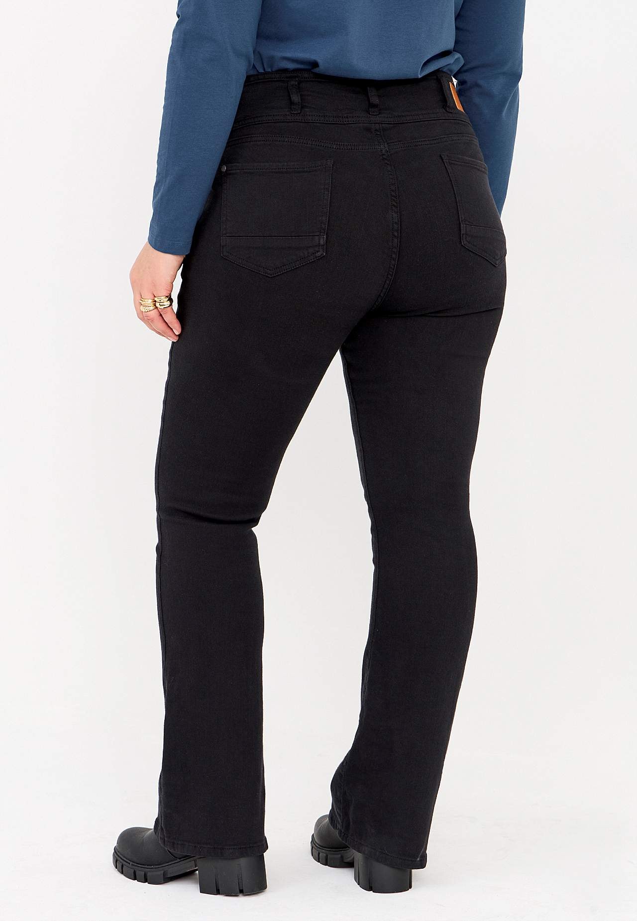 Bootcut-Jeans mit hohem Bund