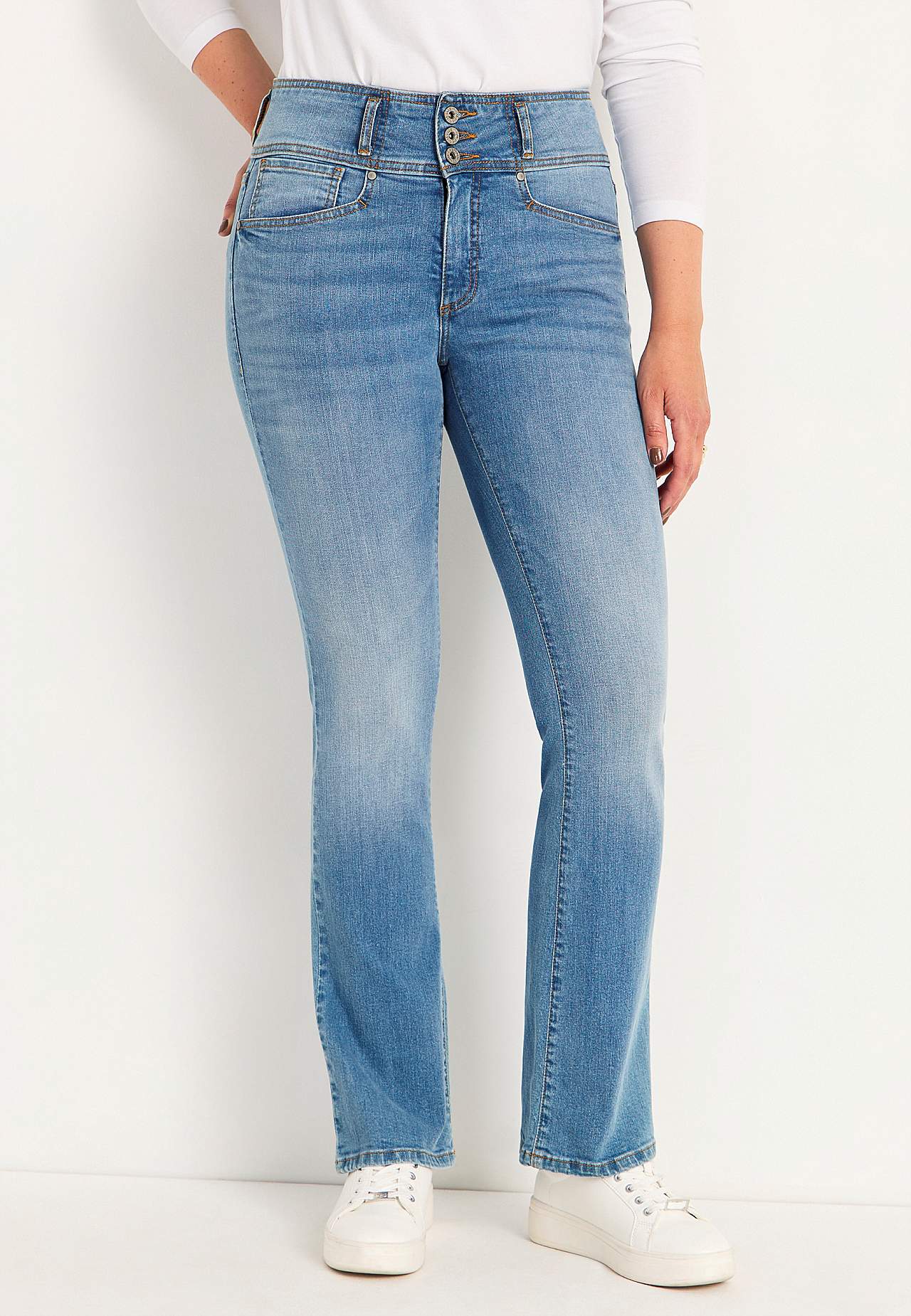 Bootcut-Jeans mit hohem Bund
