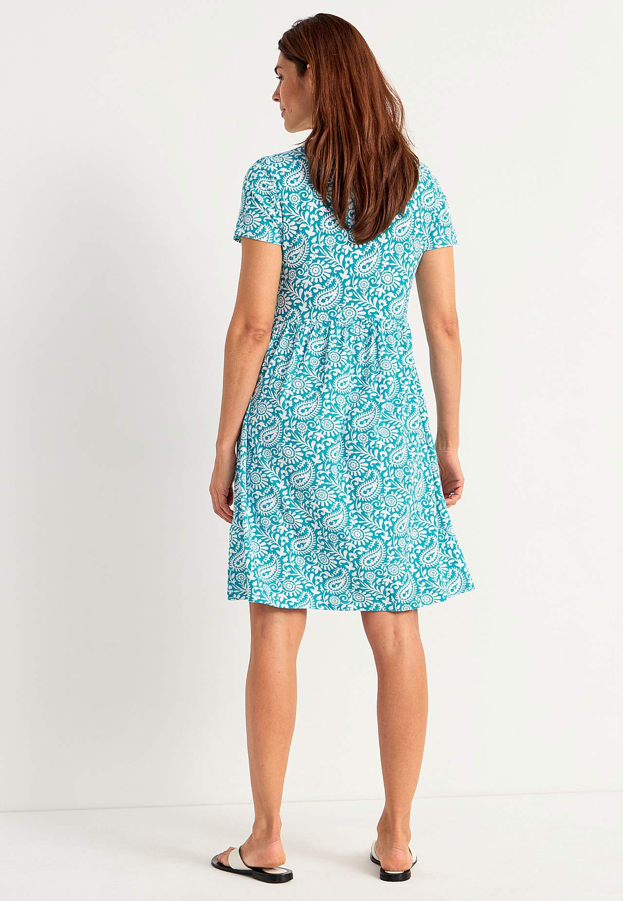 Kurzärmliges Jerseykleid mit Taschen Agatha