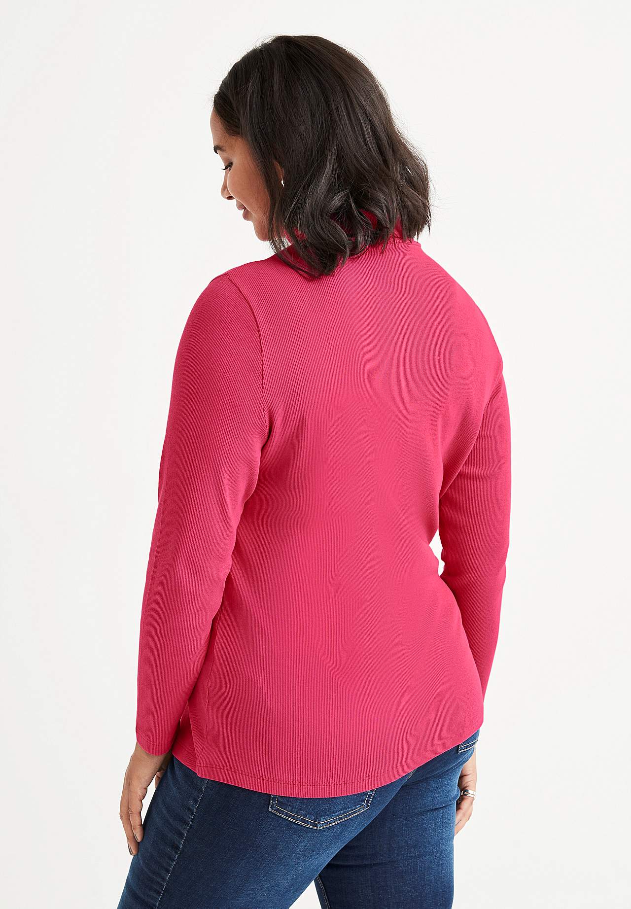 Gerippter Rollkragenpullover aus organischer Baumwolle