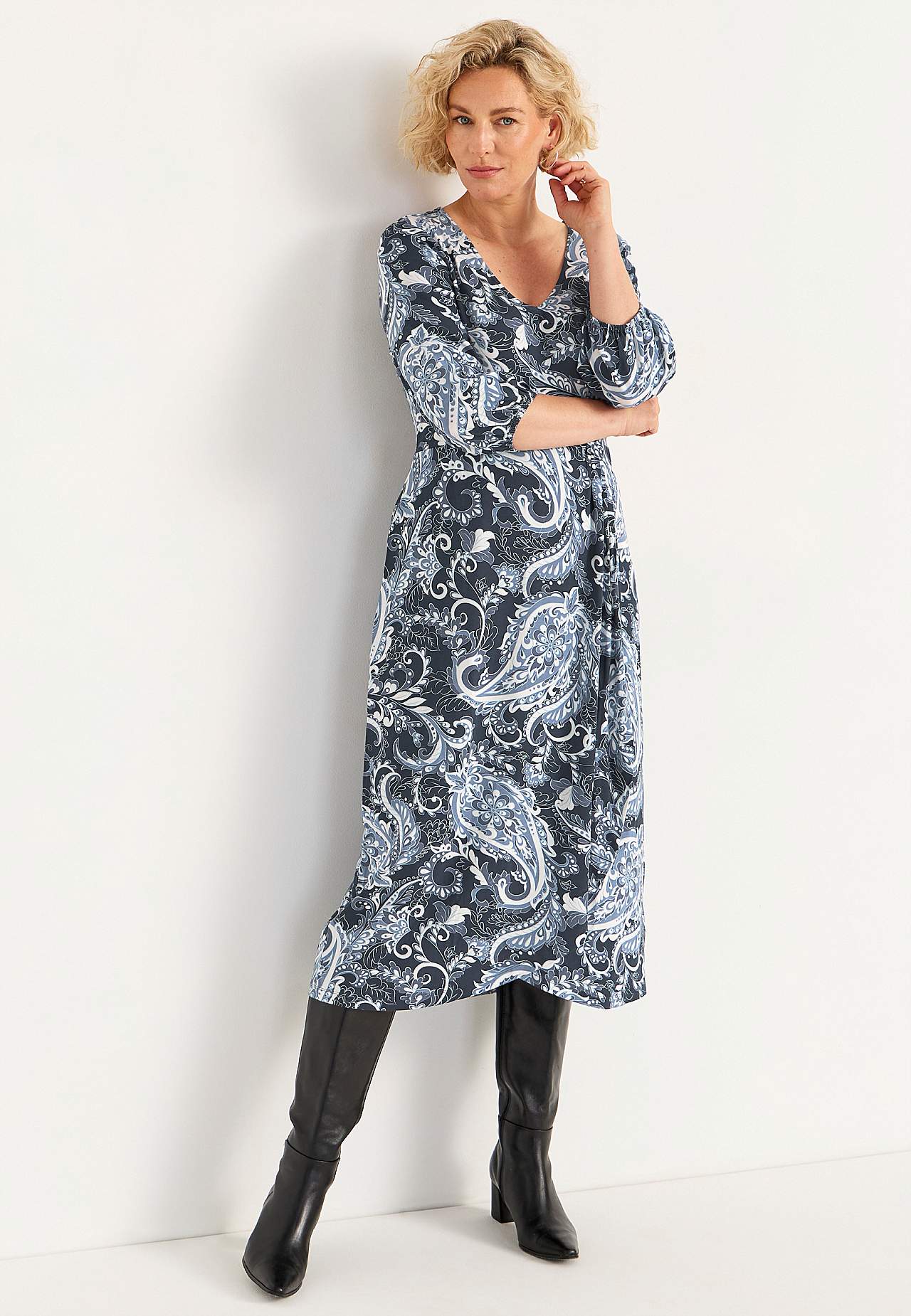 Jerseykleid mit überlappendem Detail