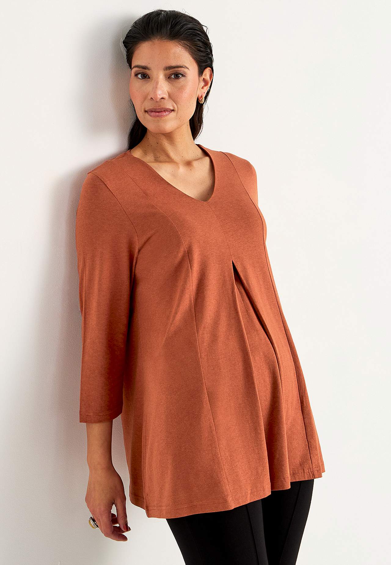 Jersey-Tunika mit Knitter-Detail