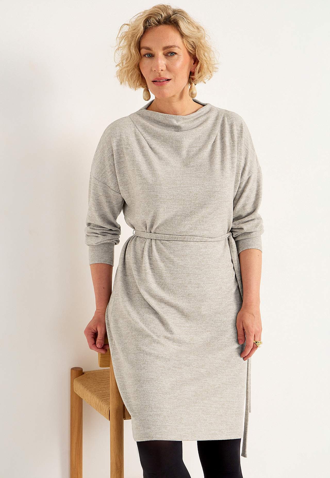 Jerseykleid mit Gürtel zum selberbinden