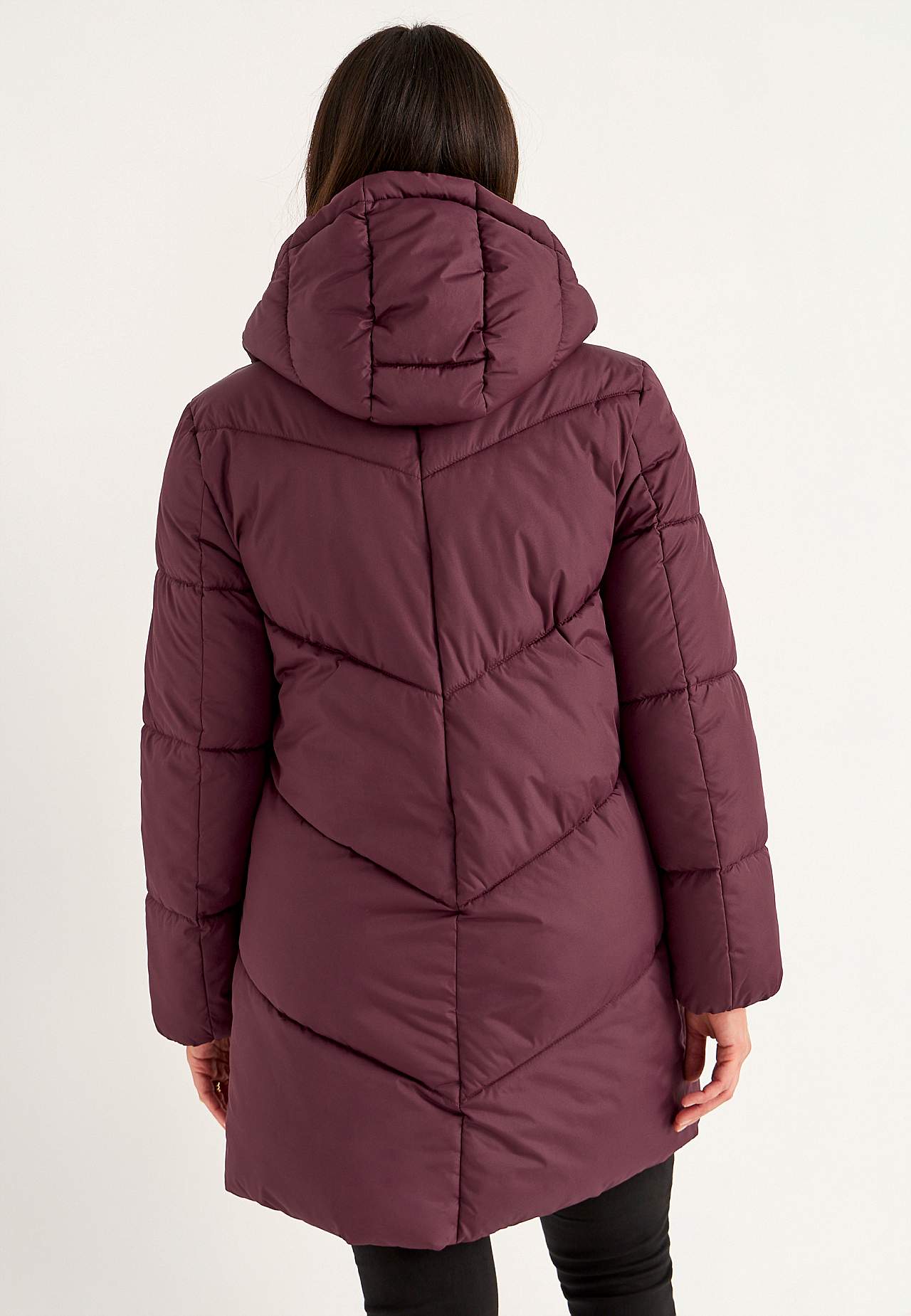 Lange Jacke mit flauschiger Polsterung