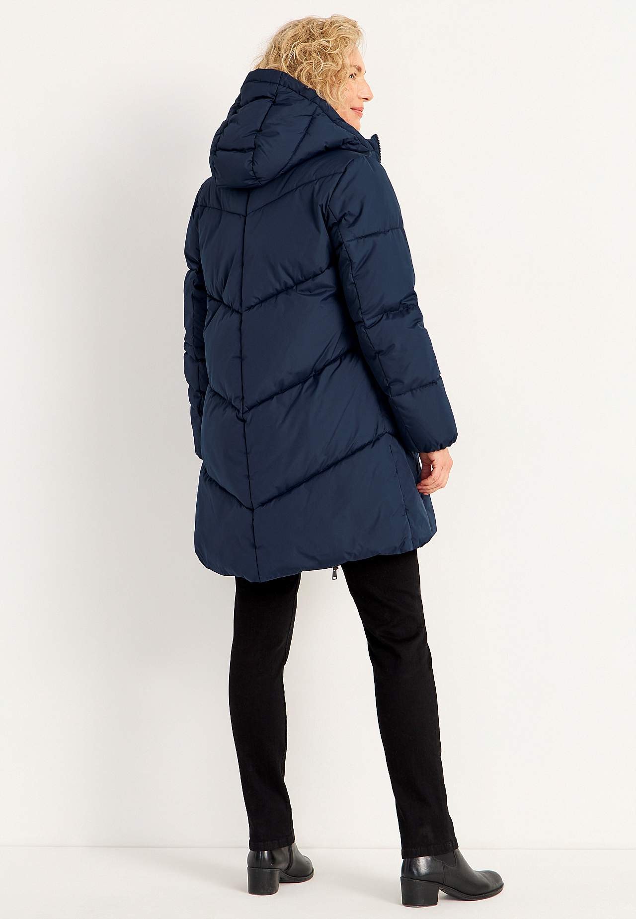 Lange Jacke mit flauschiger Polsterung