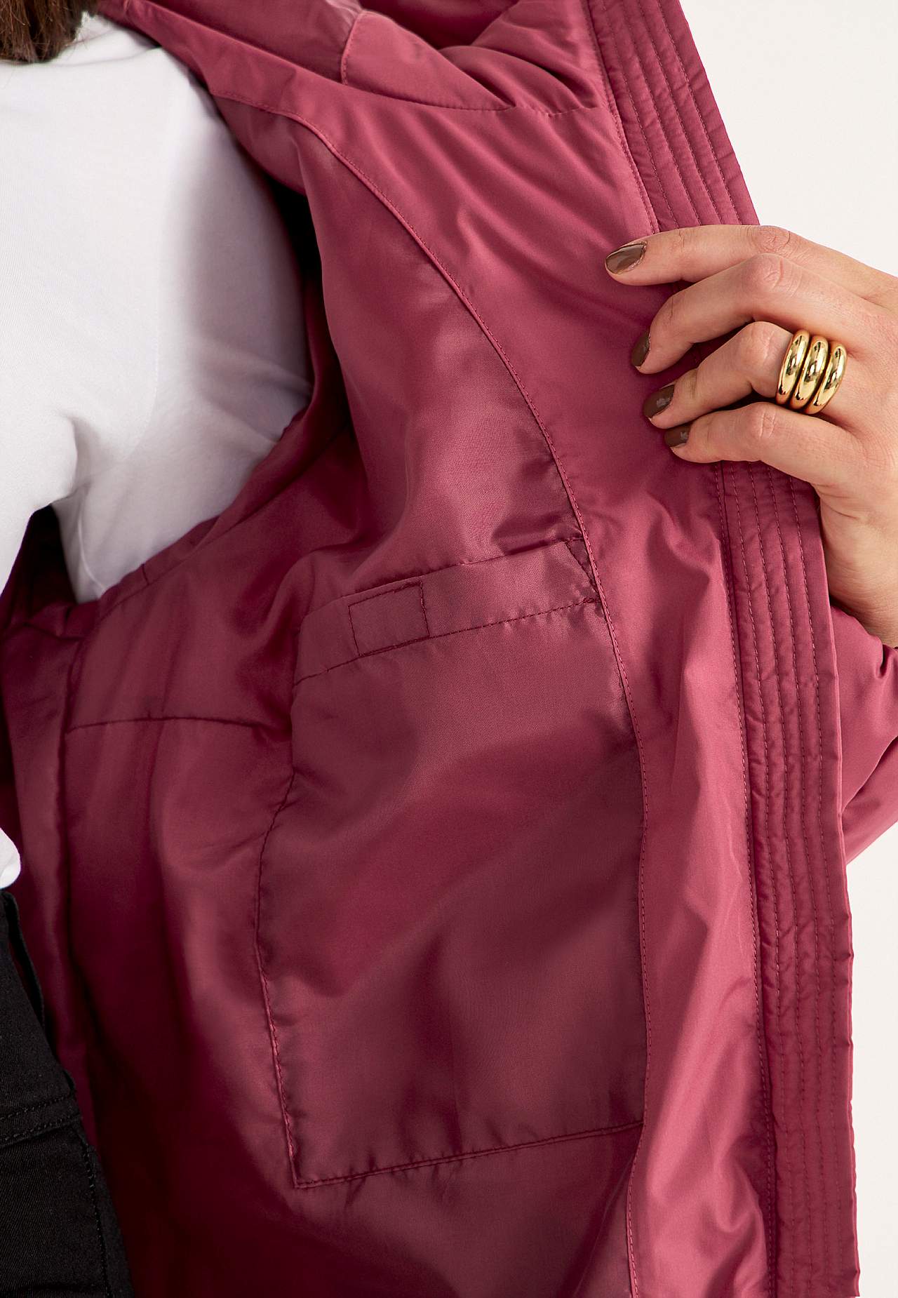 Lange Jacke mit flauschiger Polsterung