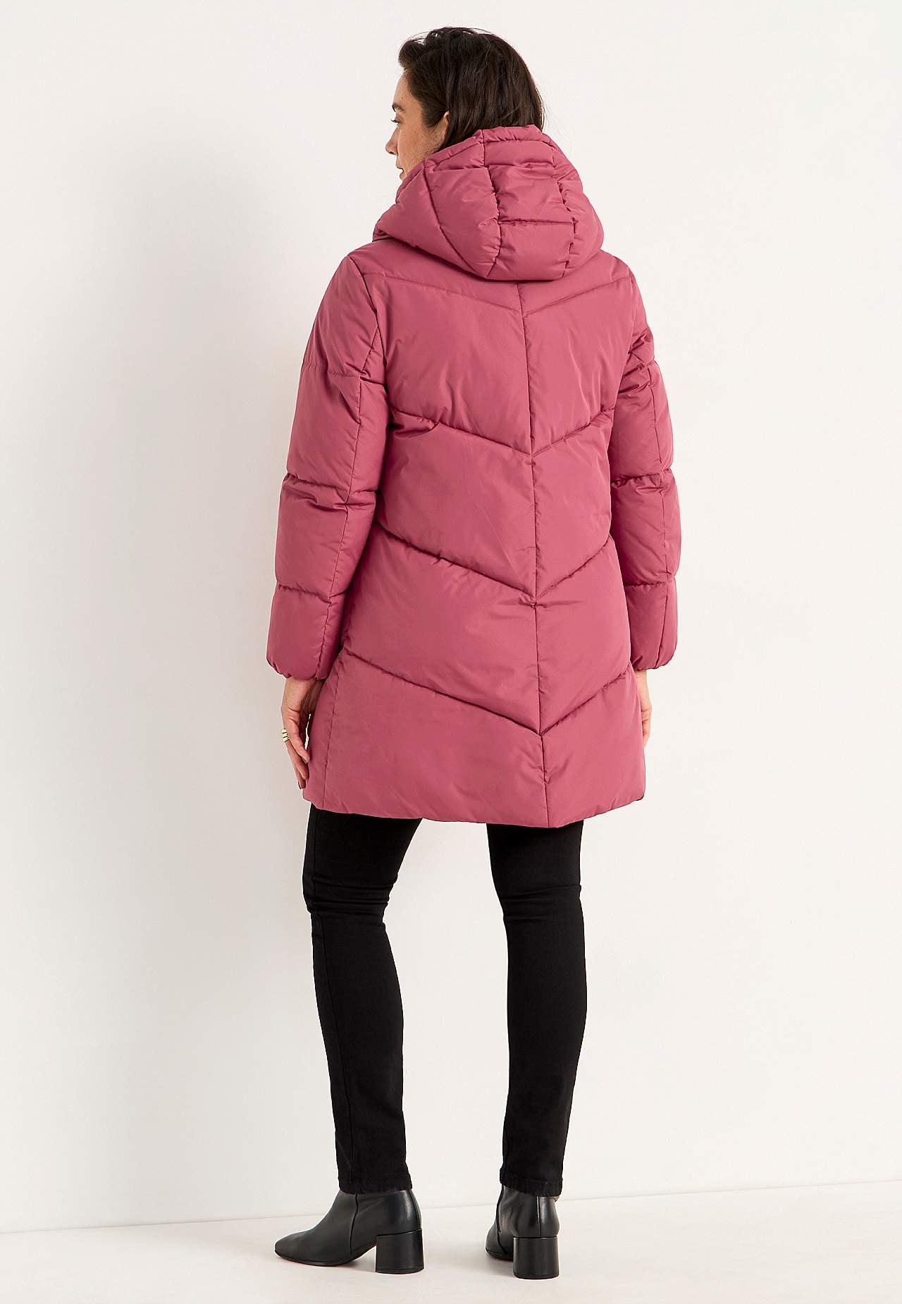 Lange Jacke mit flauschiger Polsterung