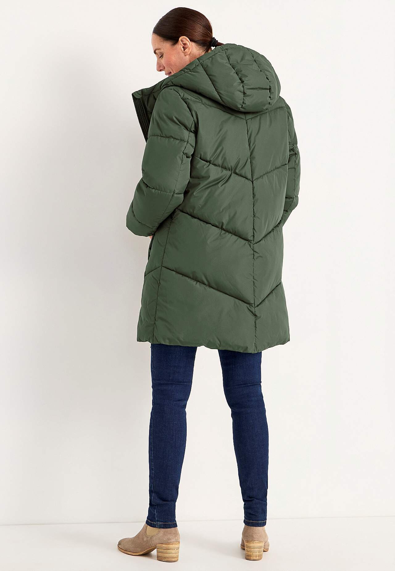 Lange Jacke mit flauschiger Polsterung