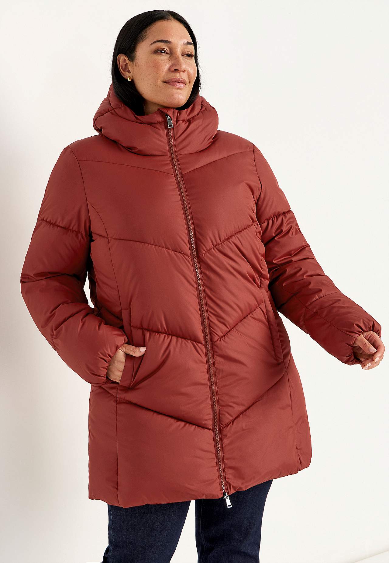 Warme Jacke mit flauschiger Polsterung