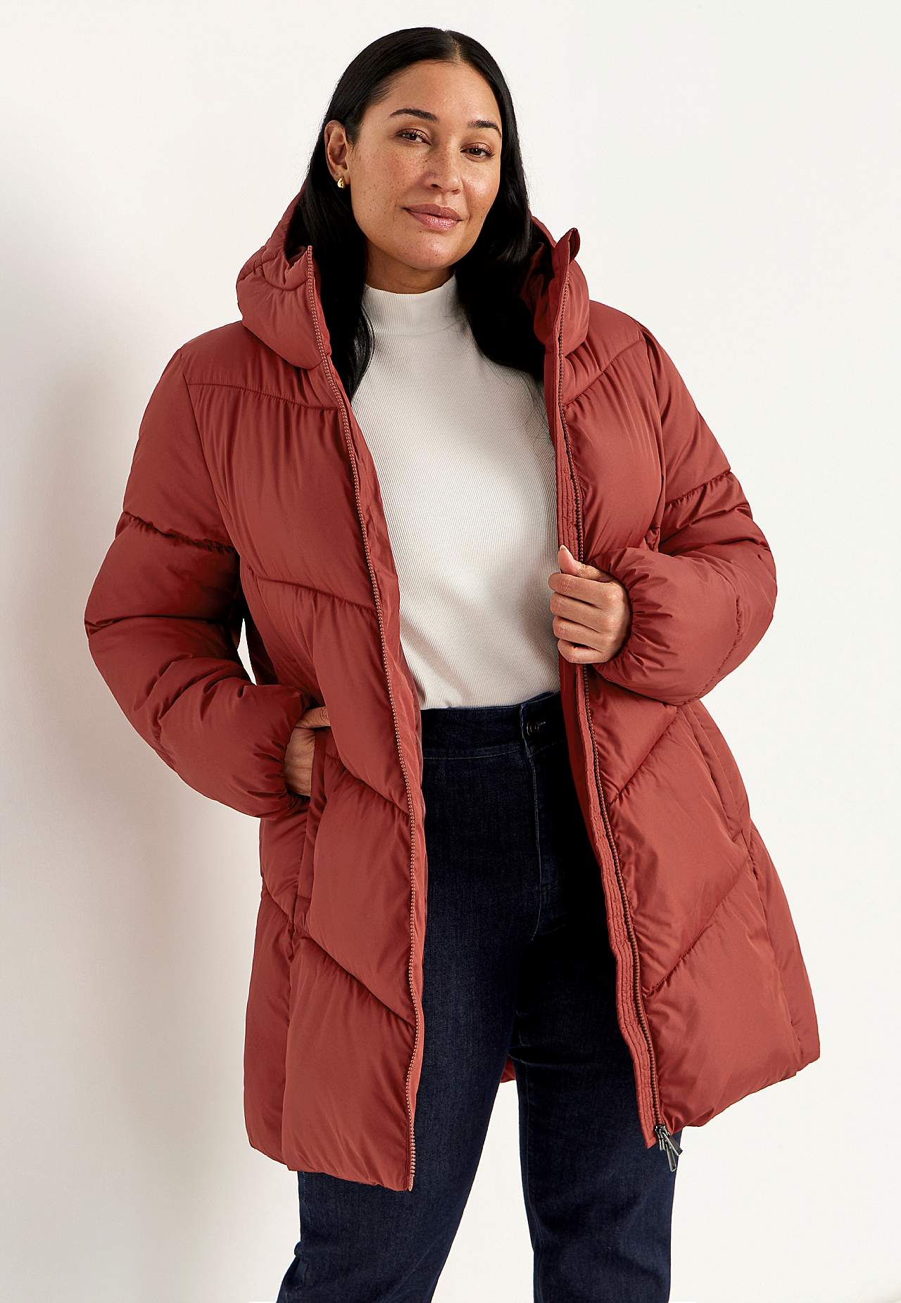 Warme Jacke mit flauschiger Polsterung