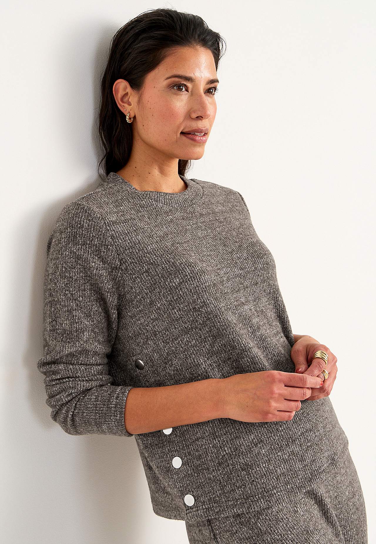 Super weicher Pullover mit Knöpfen