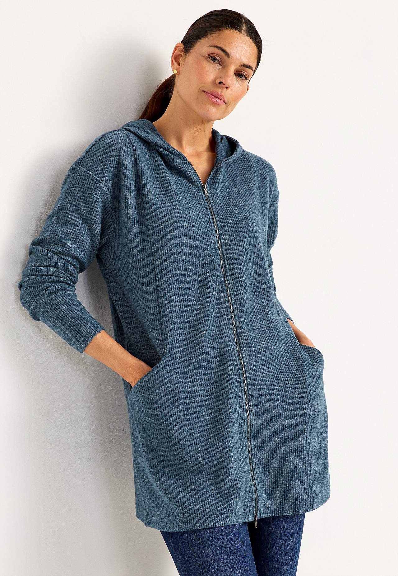 Super weicher langer Cardigan mit Taschen