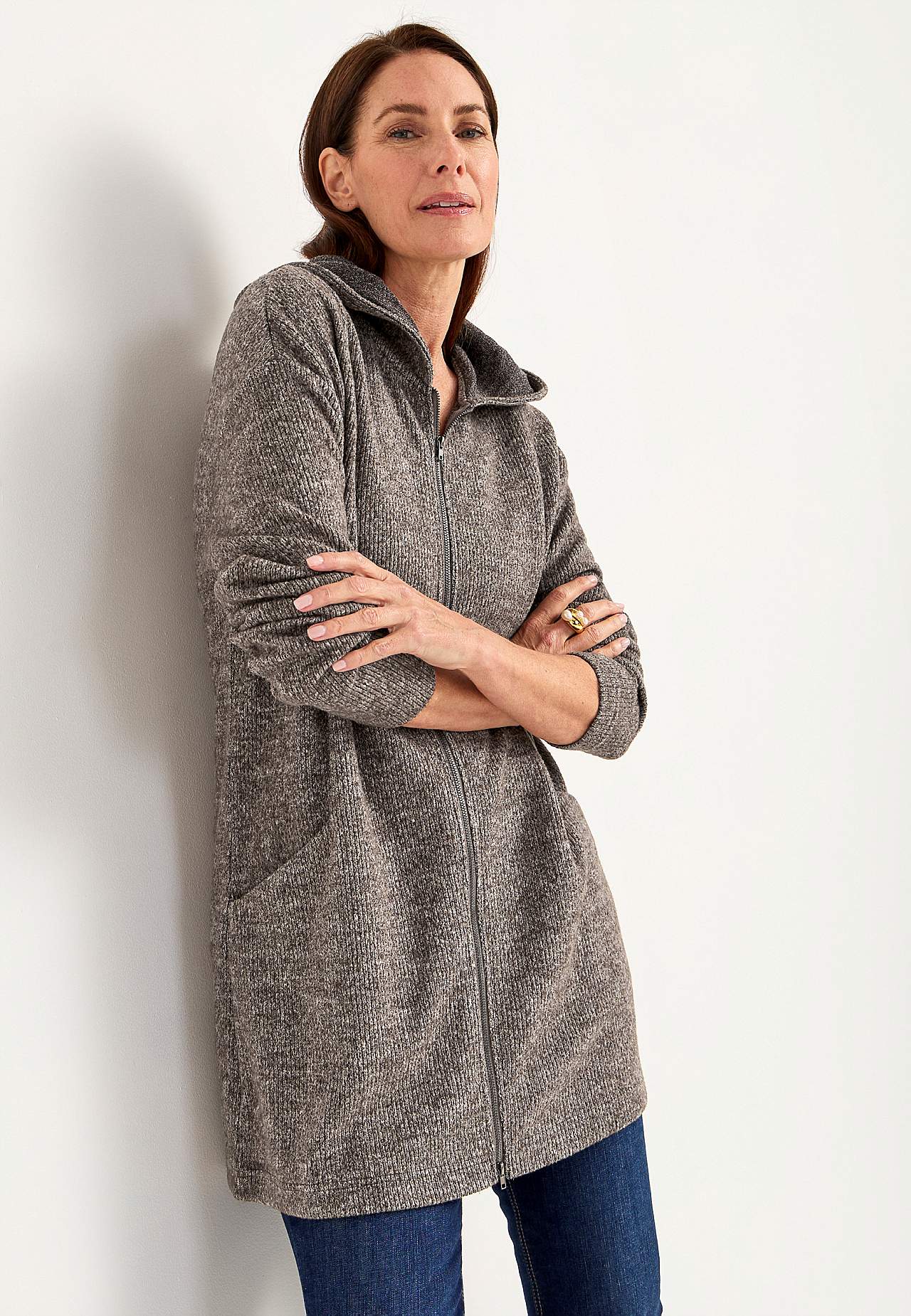 Super weicher langer Cardigan mit Taschen