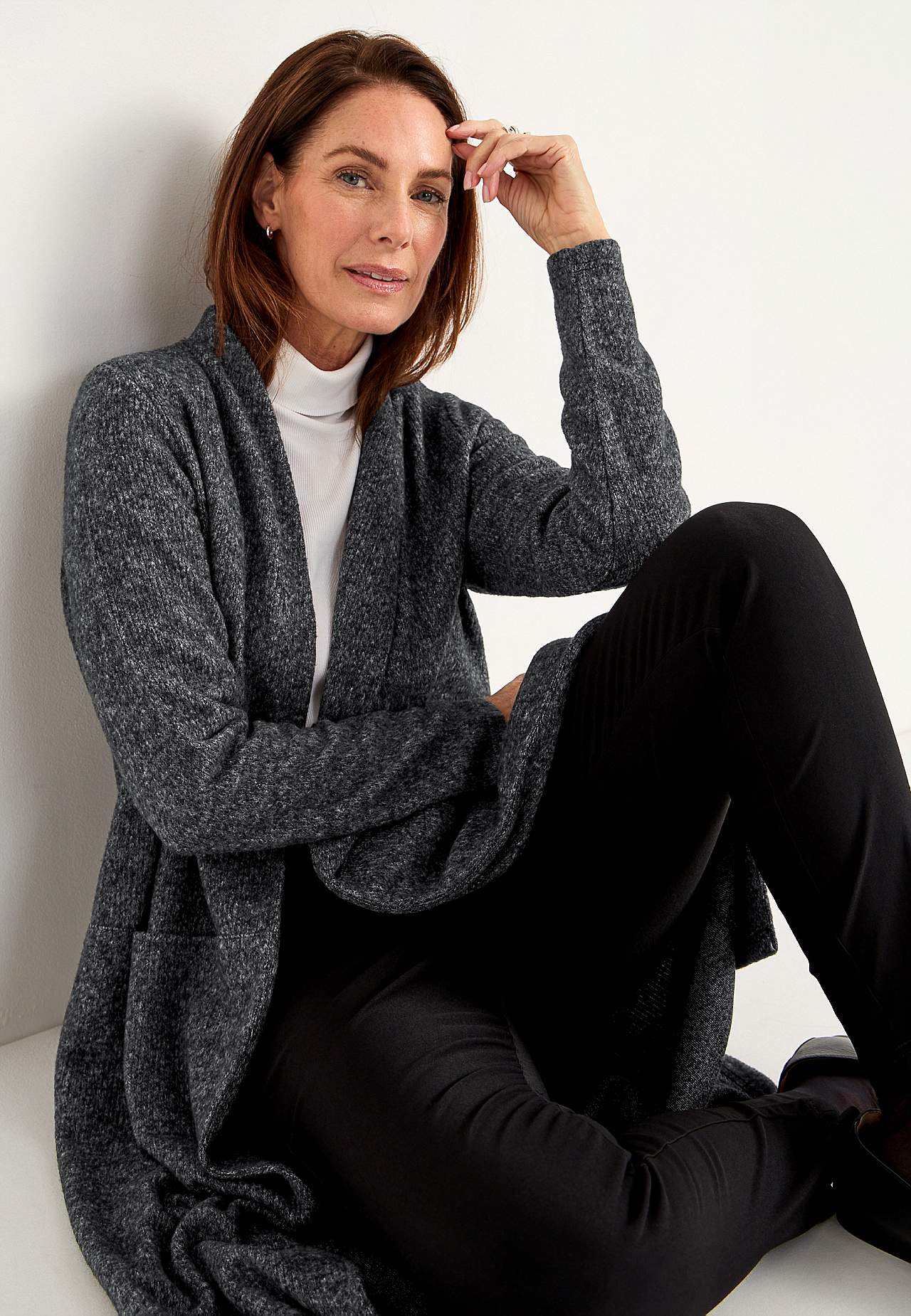 Super weicher, langer Cardigan mit Taschen
