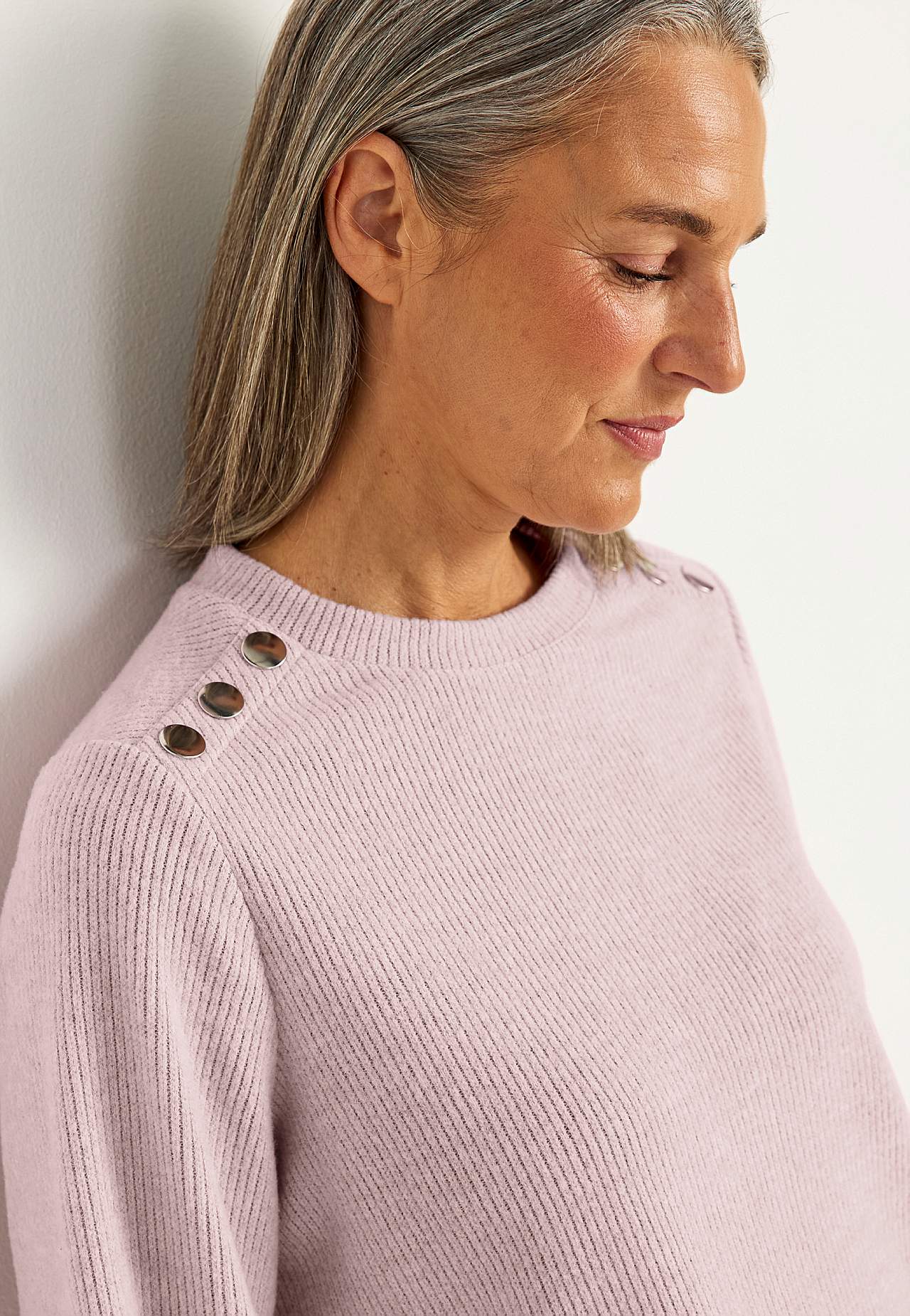 Weicher Jersey-Pullover mit Knöpfen Beata