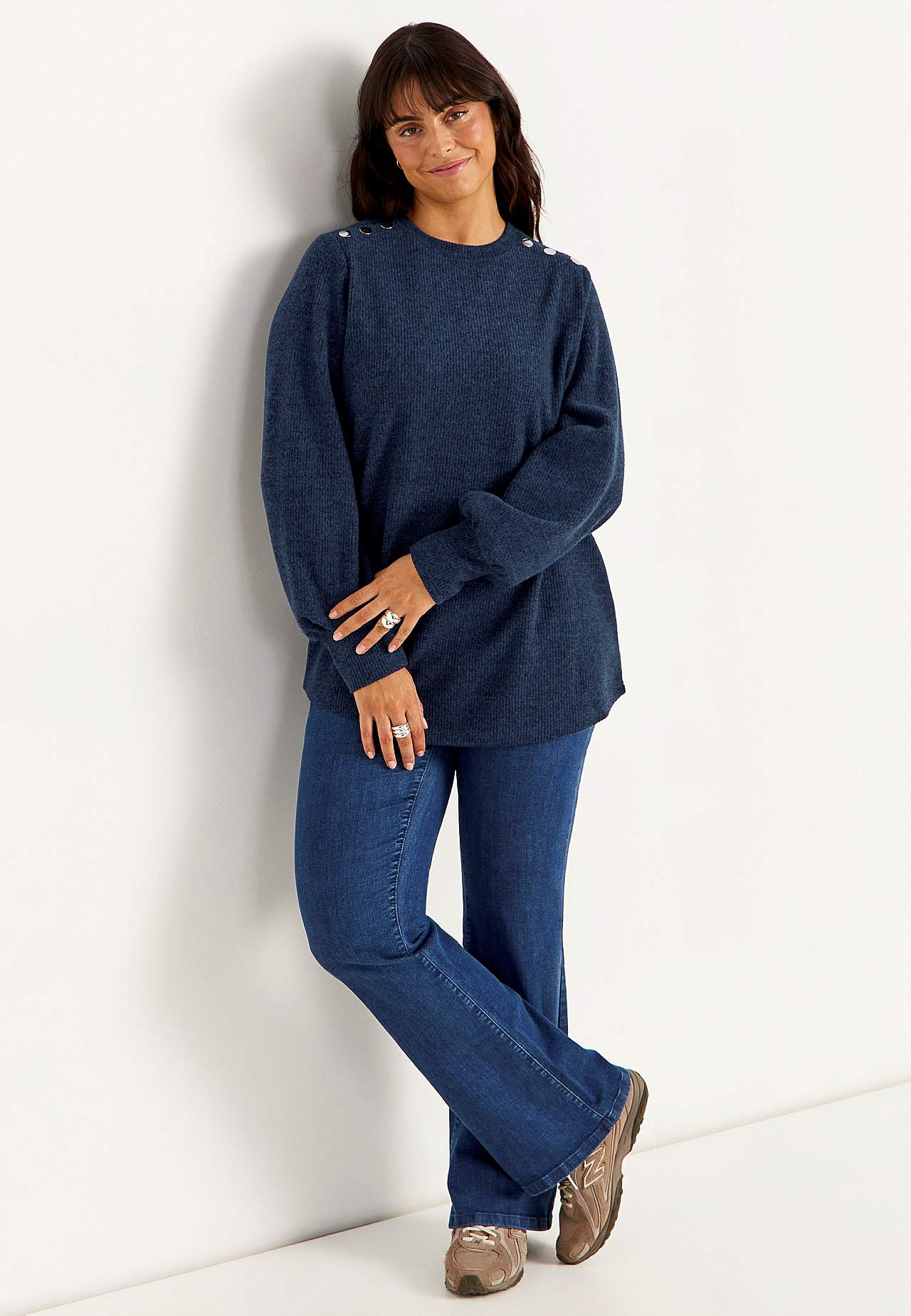 Weicher Jersey-Pullover mit Knöpfen Beata