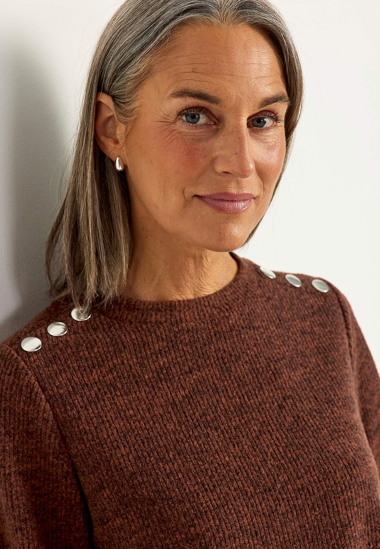 Weicher Jersey-Pullover mit Knöpfen Beata
