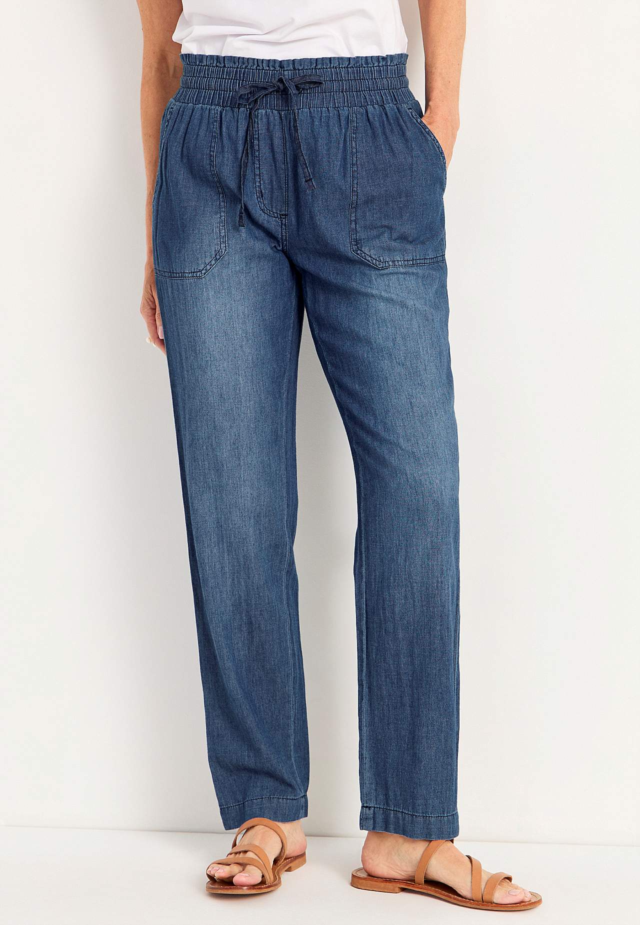 Lange Hose aus weich gewaschenem Denim