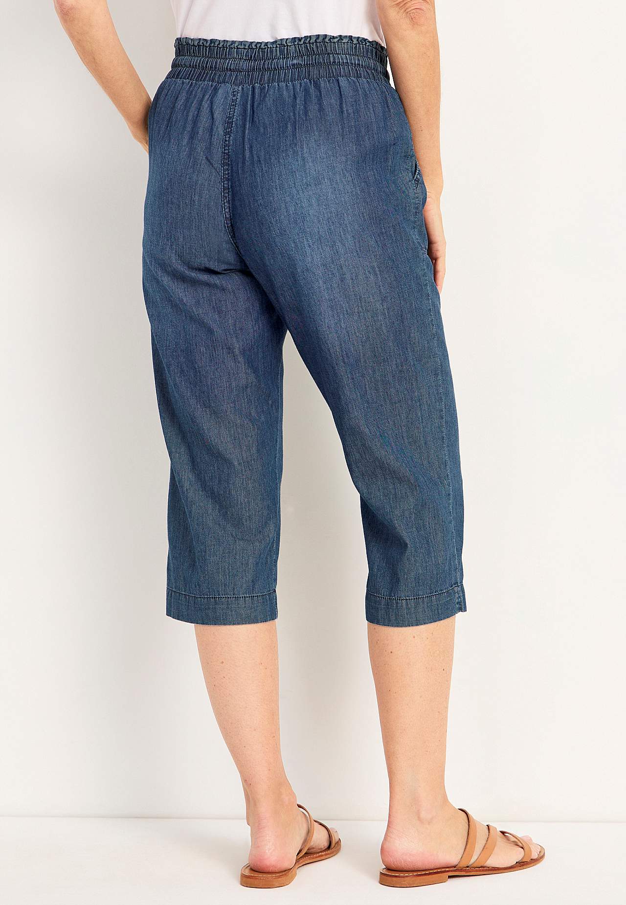 Lässige Caprihose aus Denim Jade