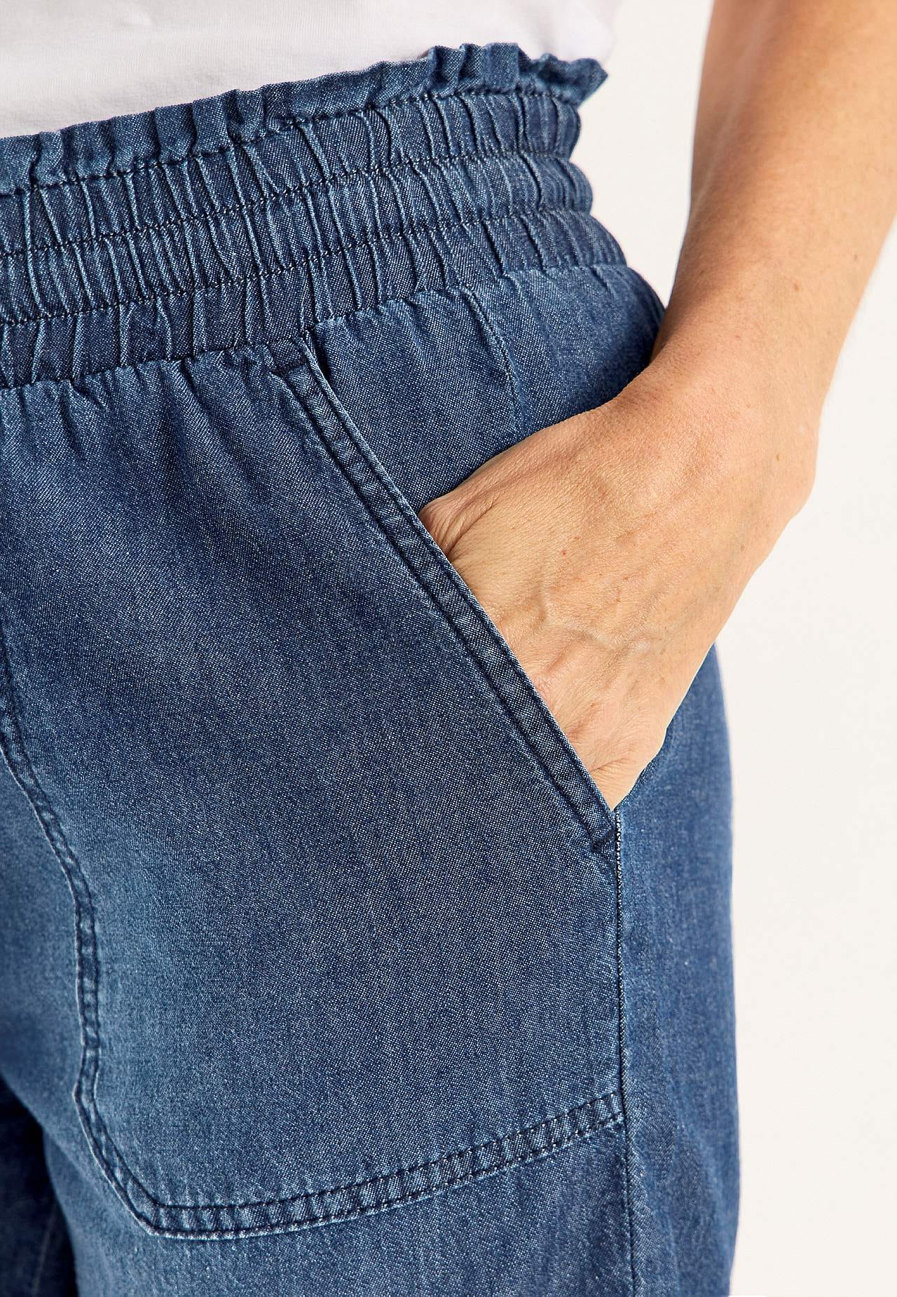 Shorts aus gewaschenem Denim Jade