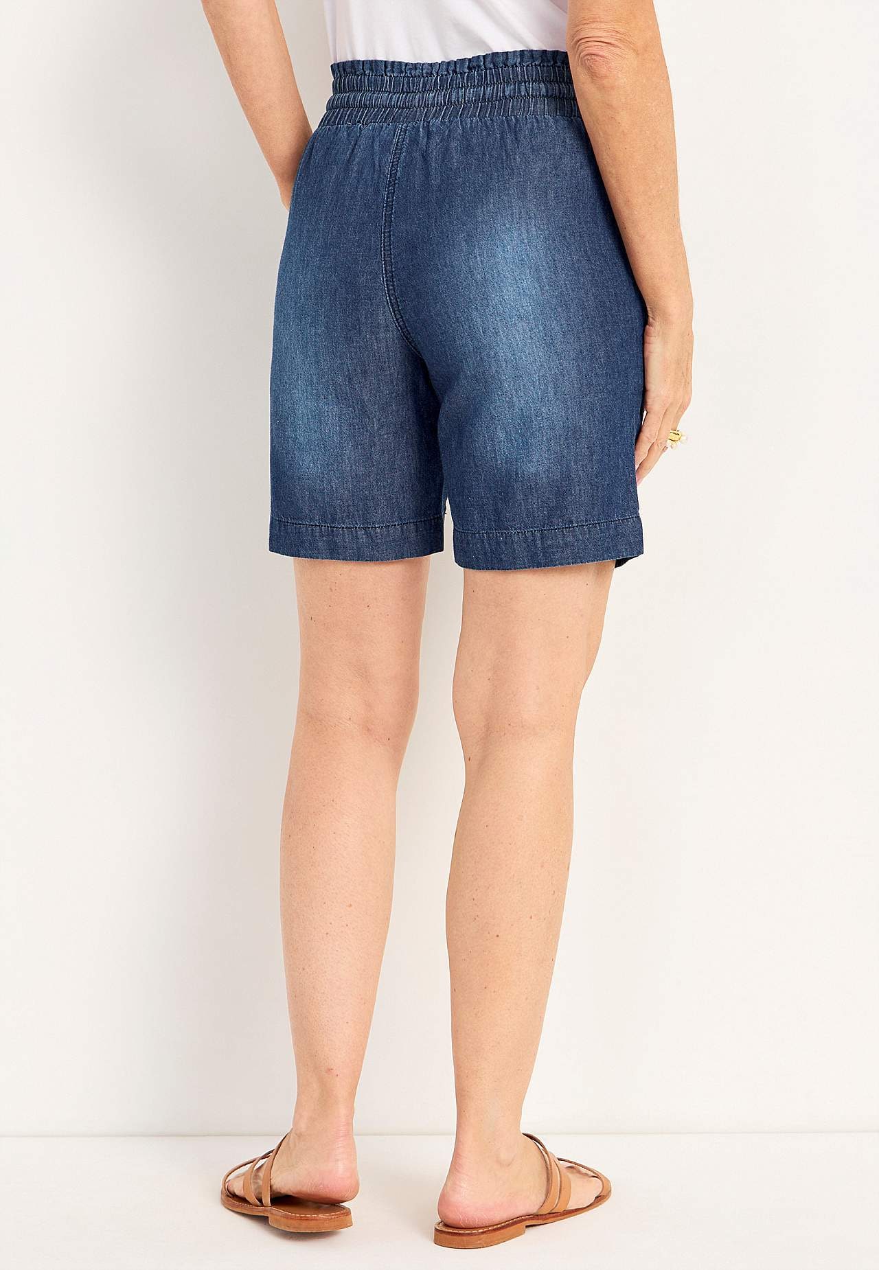 Shorts aus gewaschenem Denim Jade