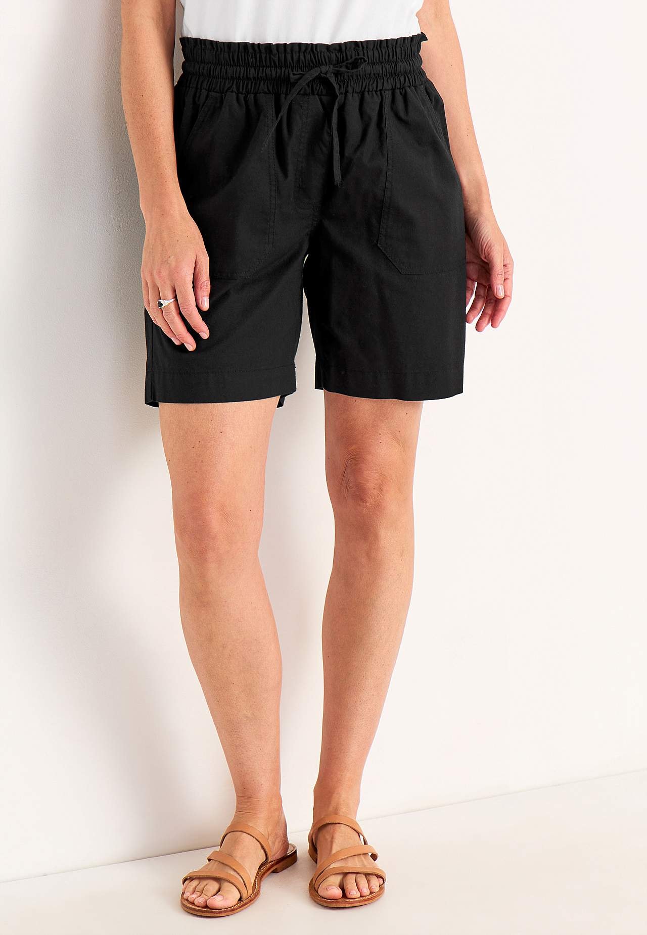 Shorts aus gewaschener Baumwolle Jade