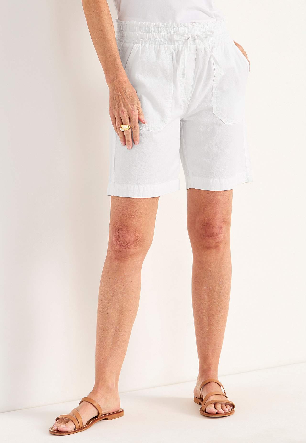 Shorts aus gewaschener Baumwolle Jade