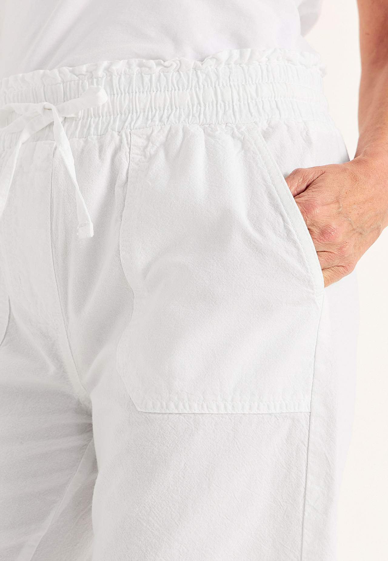 Shorts aus gewaschener Baumwolle Jade