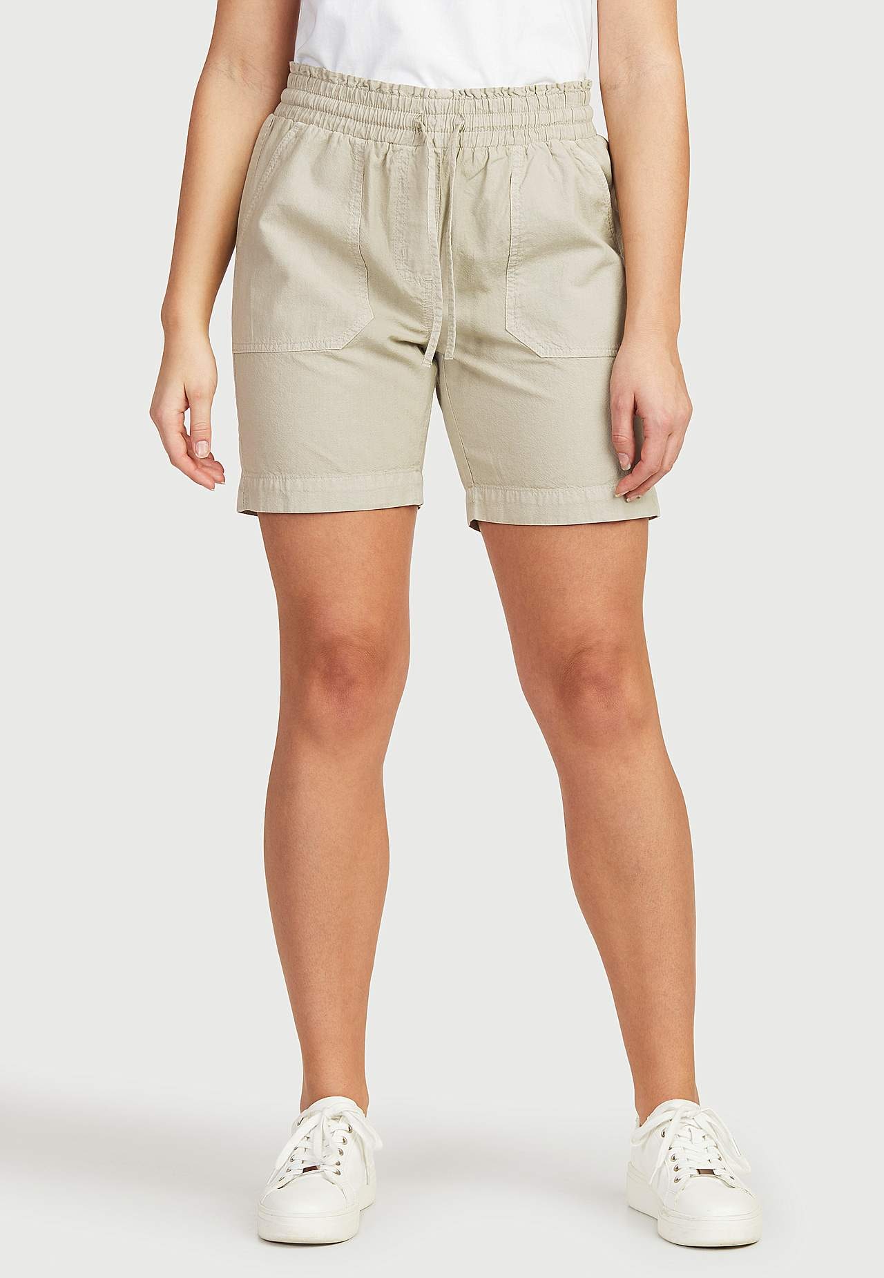 Shorts aus gewaschener Baumwolle Jade