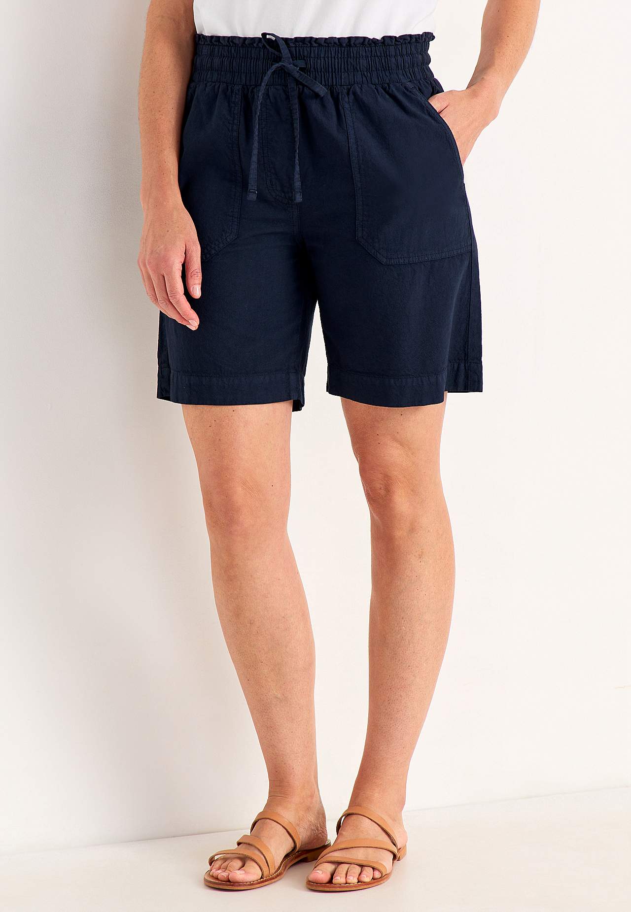 Shorts aus gewaschener Baumwolle Jade